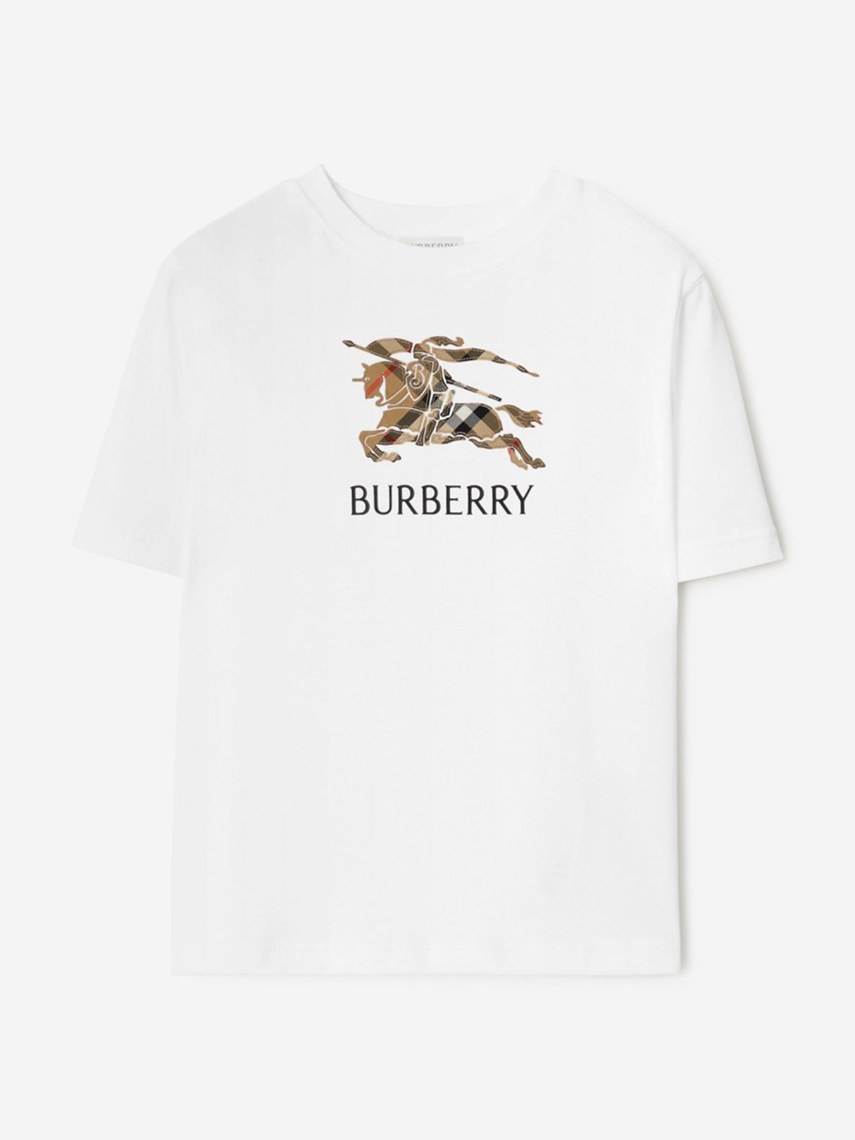 Burberry Boys Cedar Check EKD T-Shirt in White