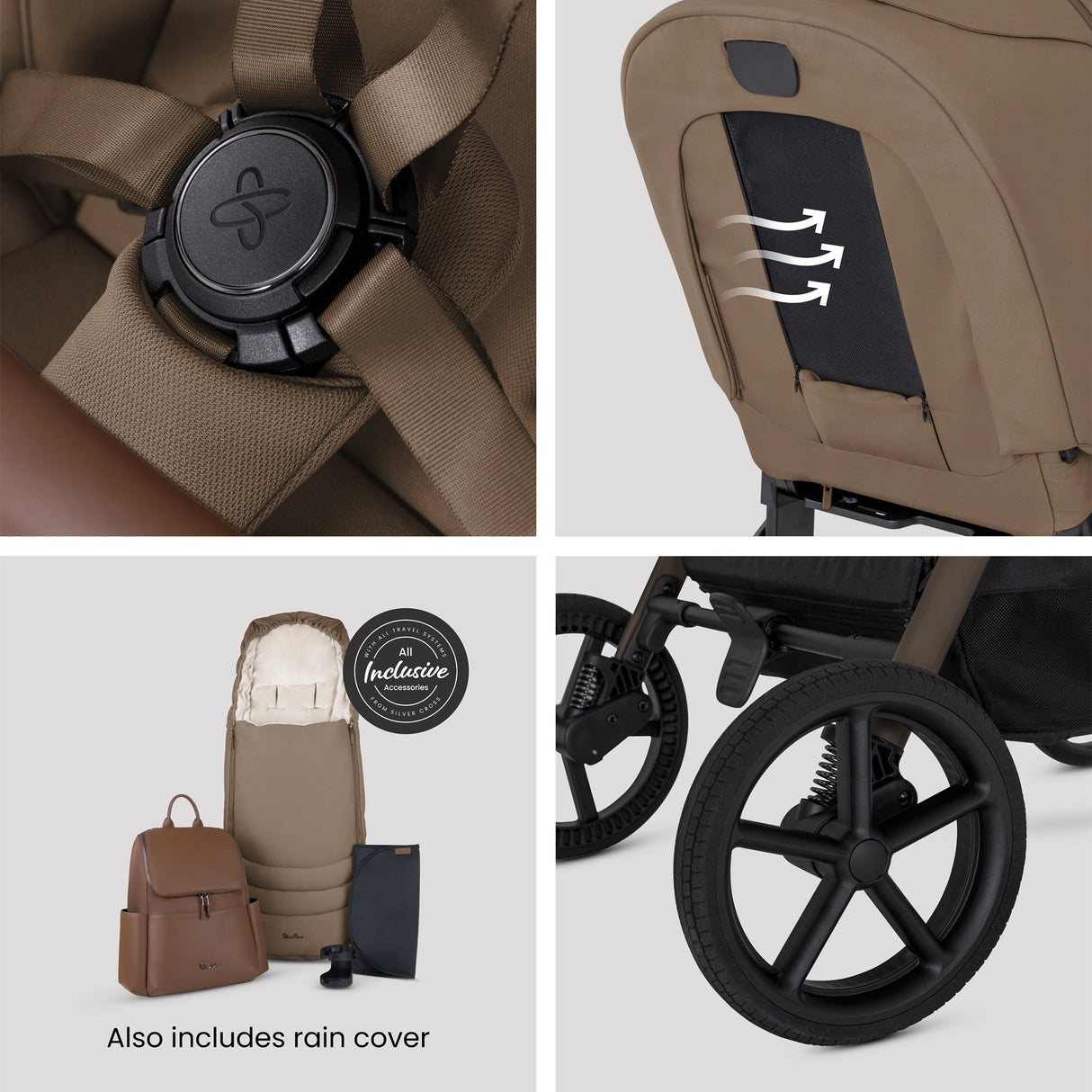 Silver Cross Breez Ultimate 360 Travel System Bundle, Maple