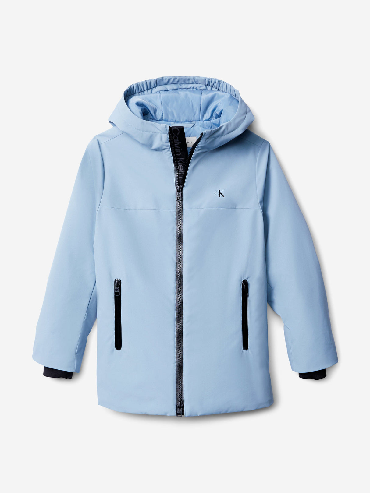 Calvin Klein Boys Nylon Technical Hooded Jacket in Blue