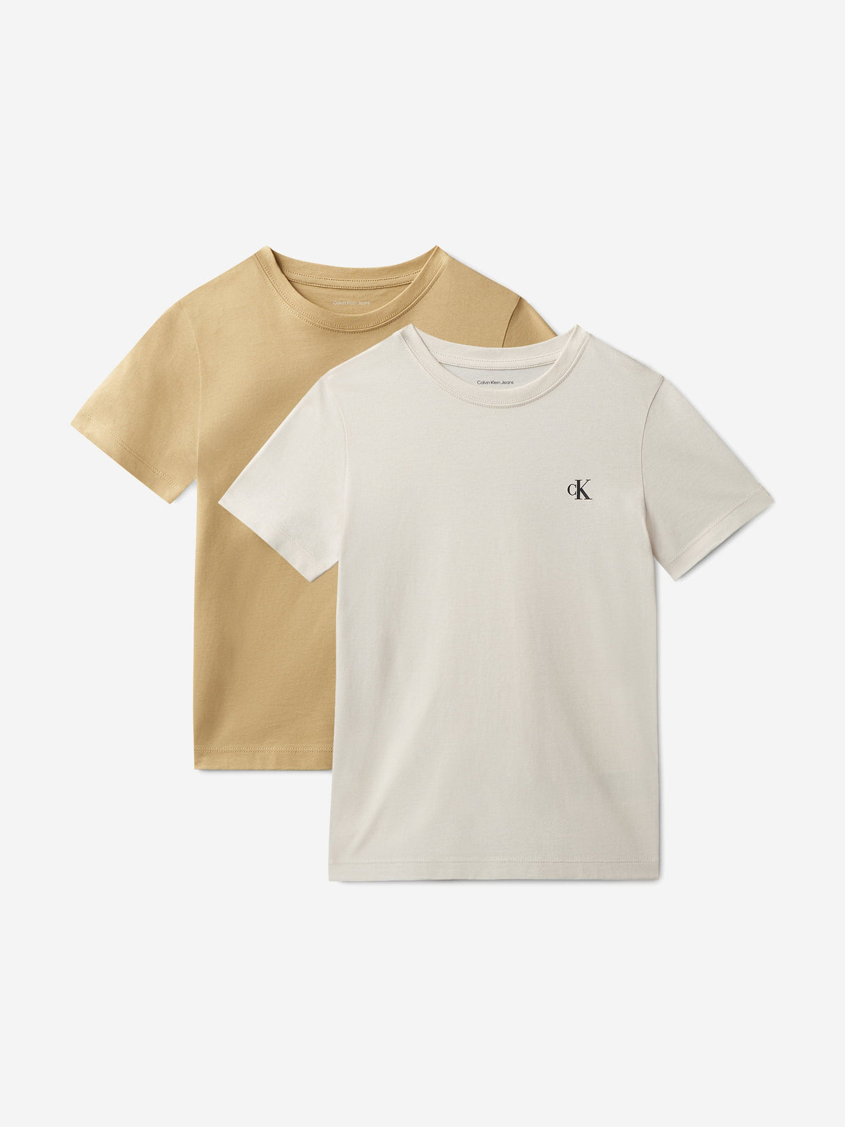 Calvin Klein Boys 2 Pack Monogram Top Set in Beige
