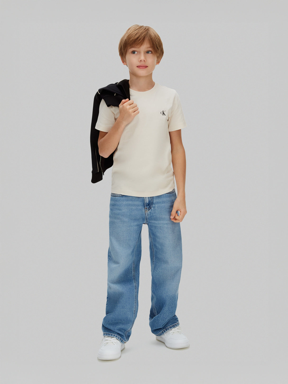 Calvin Klein Boys 2 Pack Monogram Top Set in Beige