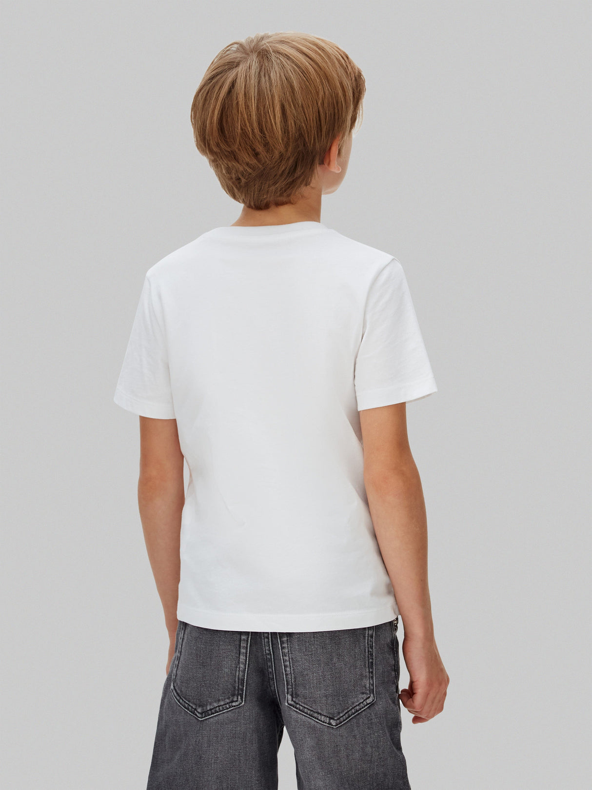 Calvin Klein Boys Panel Colourblock T-Shirt in White