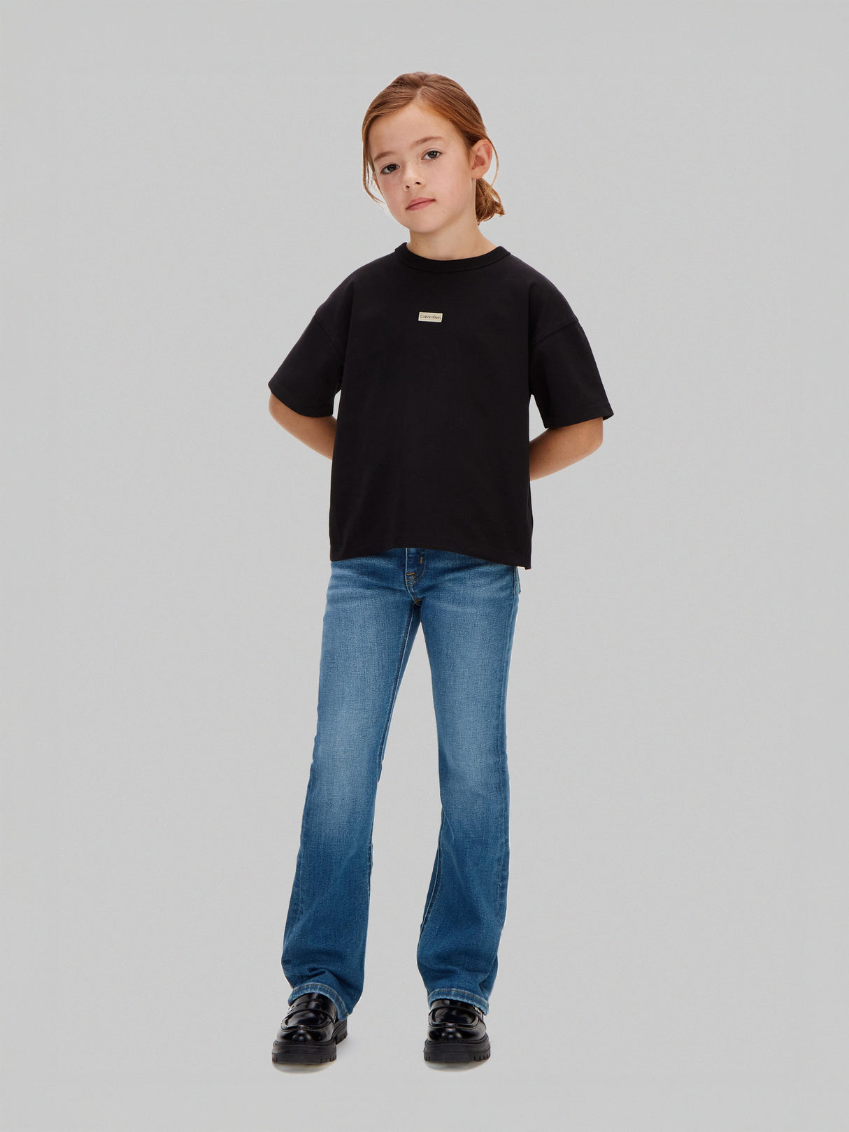 Calvin Klein Girls Mr Flare Essential Jeans in Blue