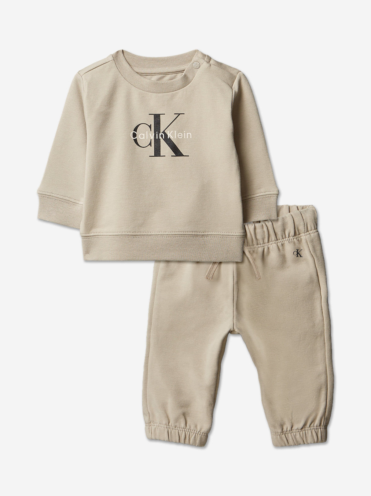 Calvin Klein Baby Monogram Tracksuit Gift Set in Beige