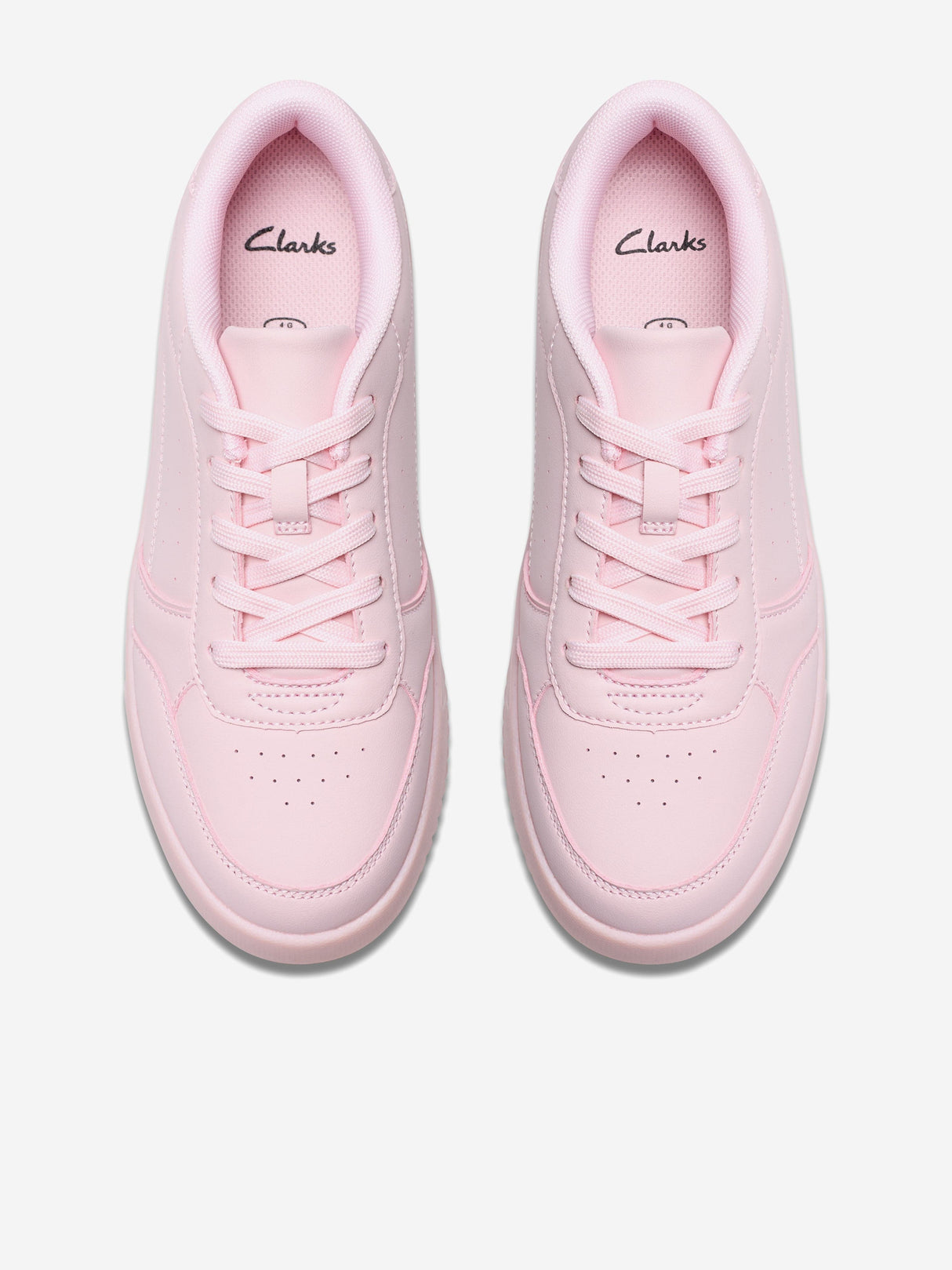 Clarks Girls Barley Step Trainers in Pink (Wide Fit)