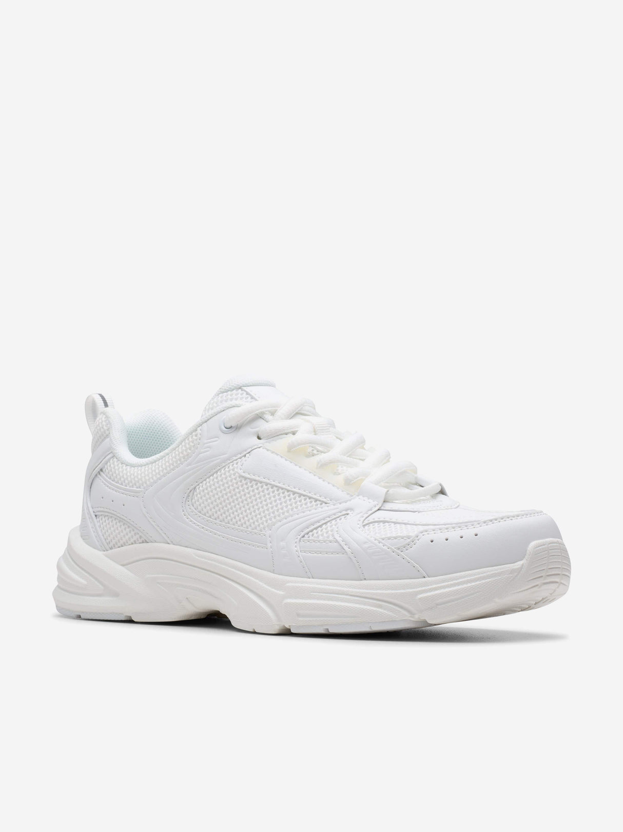 Clarks Kids Crafton Move Trainers in White (Wide Fit)