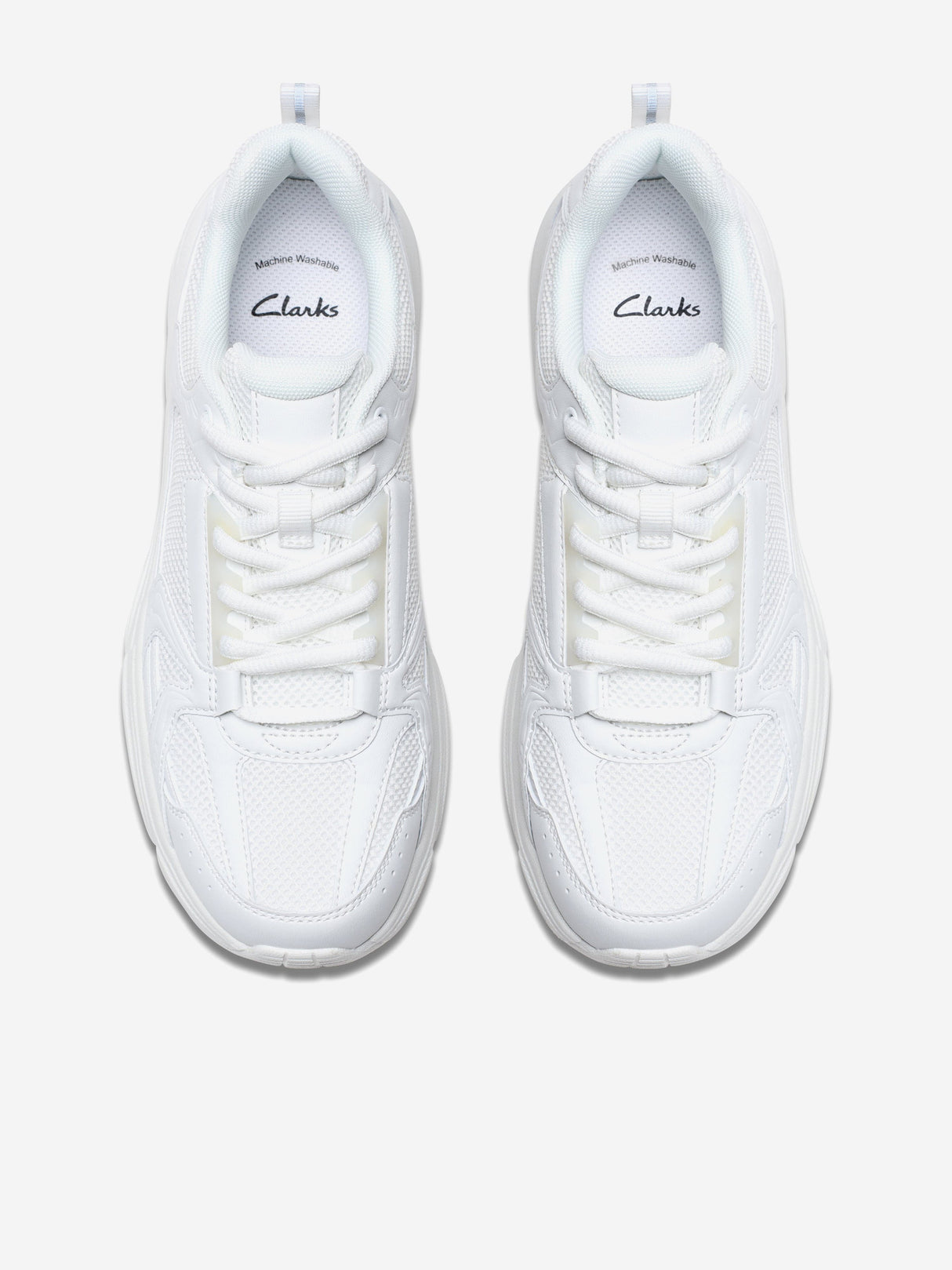 Clarks Kids Crafton Move Trainers in White (Wide Fit)