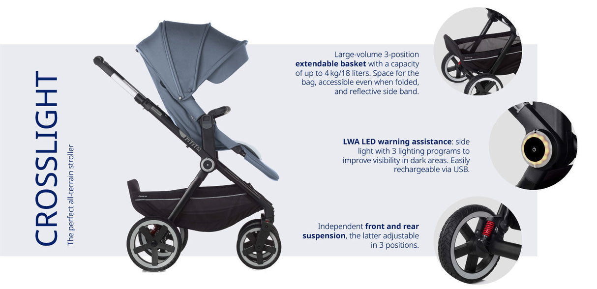 Jane Crosslight-3 Pushchair, Special Edition Silver Shadow