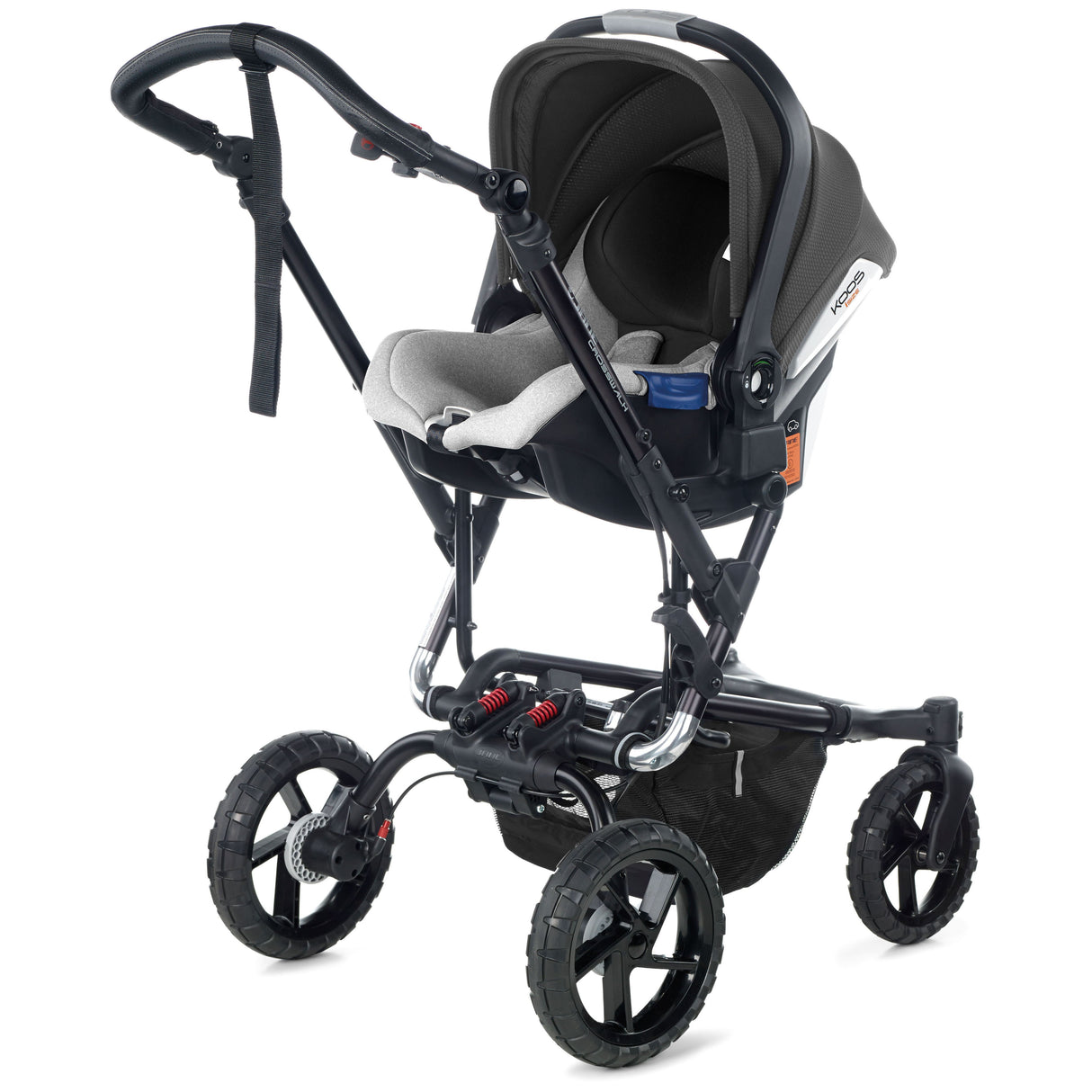 Jané Crosswalk-R All-Terrain Travel System with Carrycot & Koos iSize R1, Tech Mouse / Black Grey
