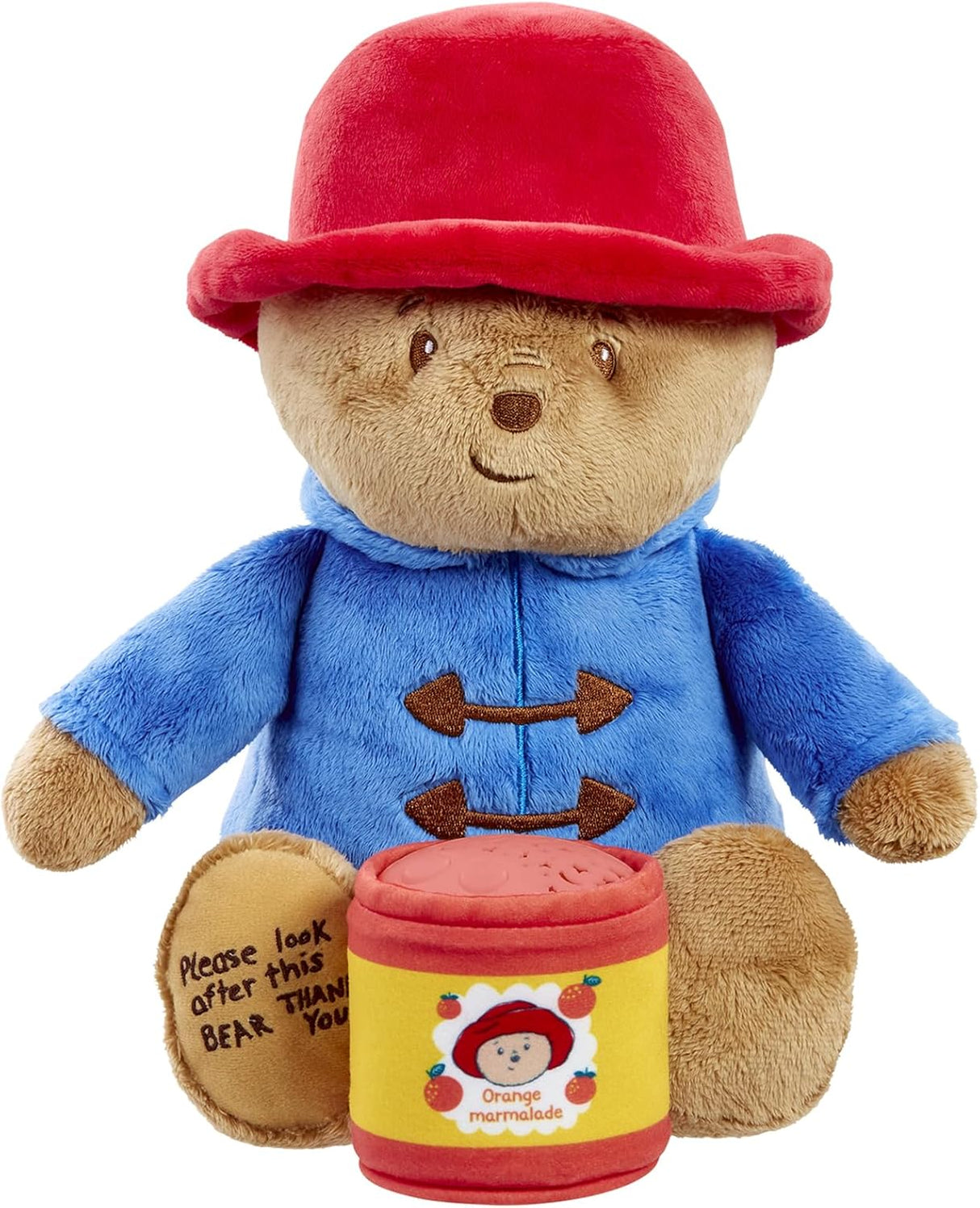 Rainbow Designs Bedtime Cuddles with Paddington Bear Set - Cuddleable Soft Teddy Toy & Marmalade Jar Nightlight - Calming Lullaby, Colour-Changing Moons & Stars