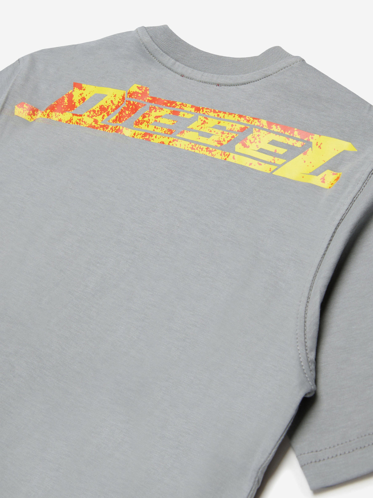 Diesel Boys Logo Print T-Shirt in Grey