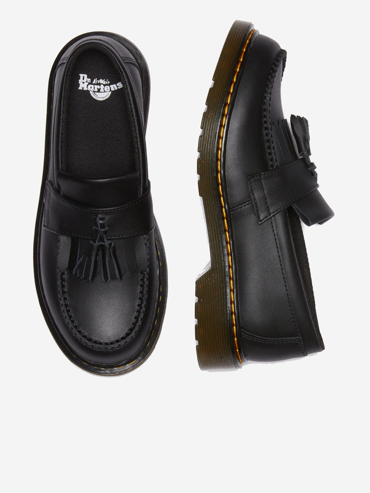 Dr Martens Boys Adrian Leather Tassel Loafers in Black