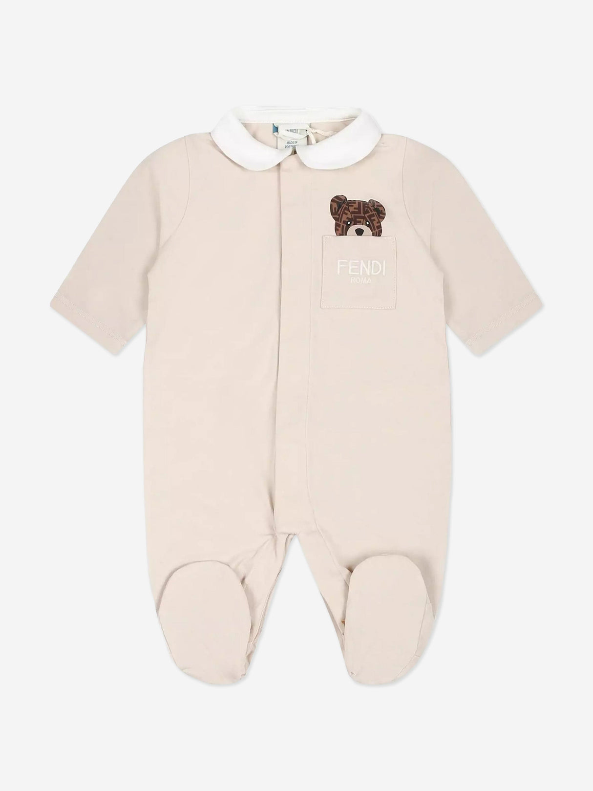 Fendi Baby Bear Babygrow Gift Set in Beige