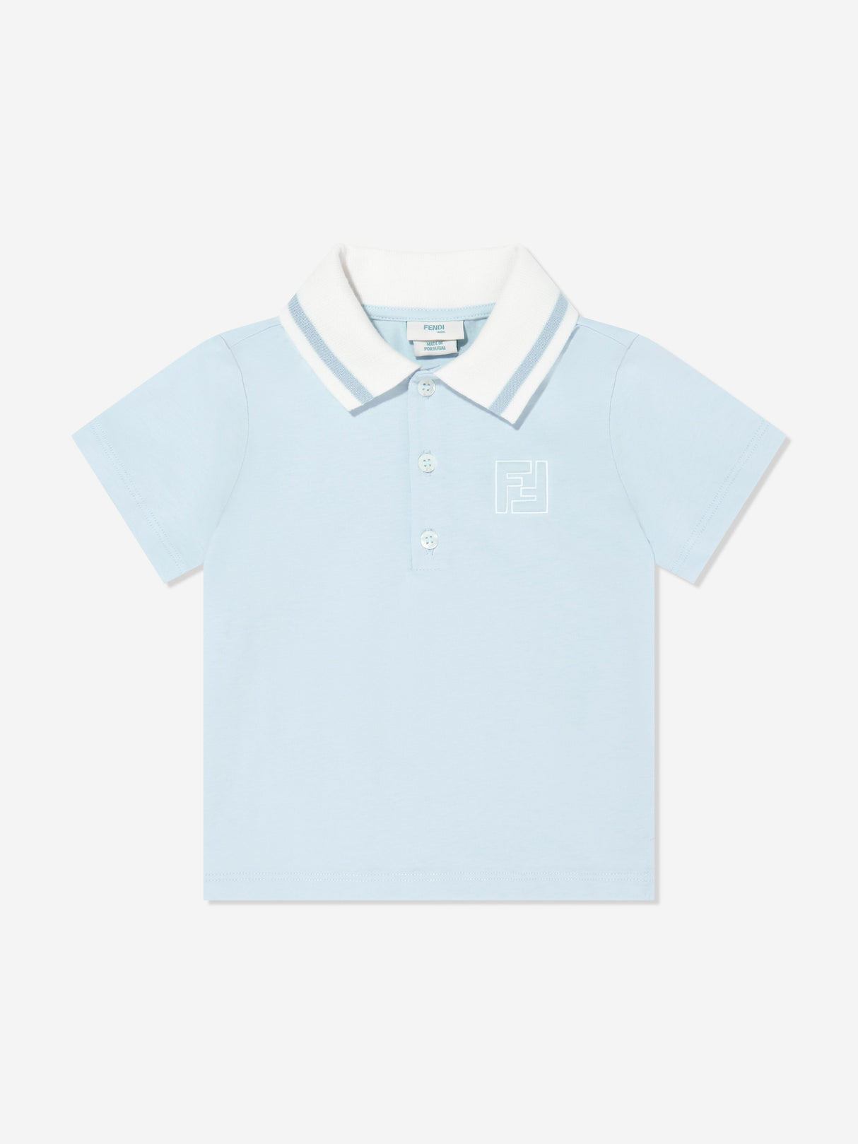 Fendi Baby Boys FF Logo Polo Shirt in Blue