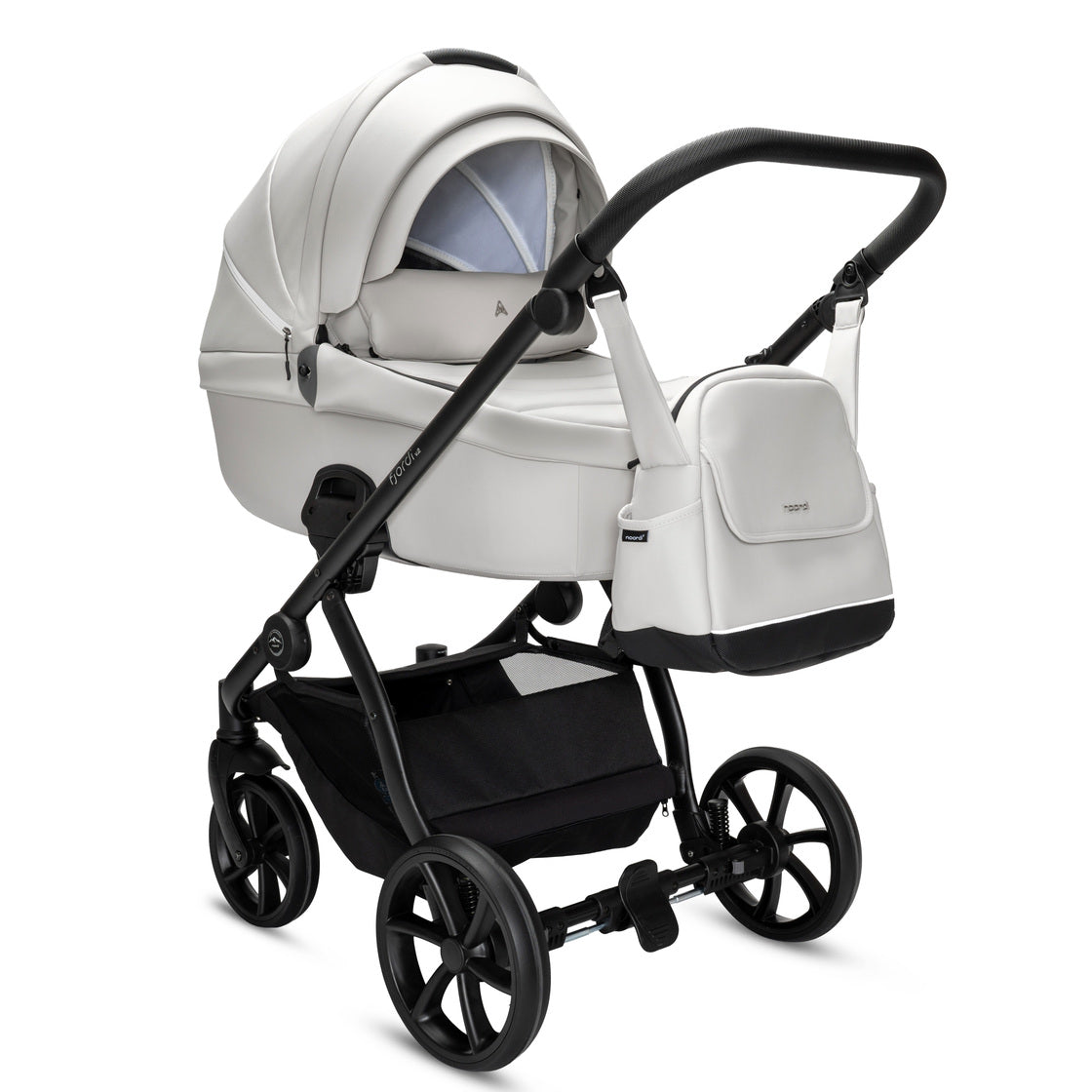 Noordi Fjordi V2 Leather 2in1 Pushchair with ThermoCot™ Carrycot, Cloud