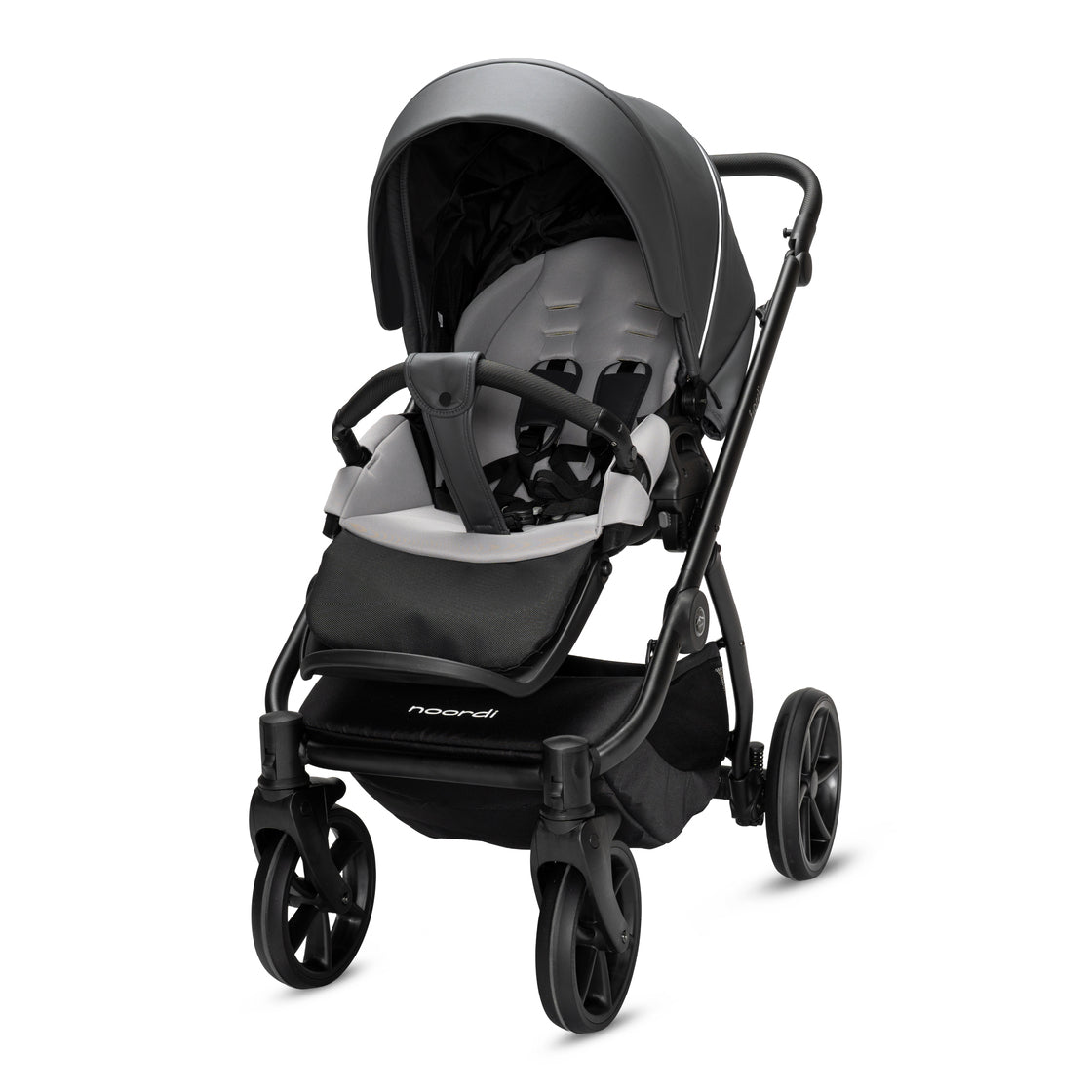 Noordi Fjordi V2 Leather 2in1 Pushchair with ThermoCot™ Carrycot, Shadow Grey