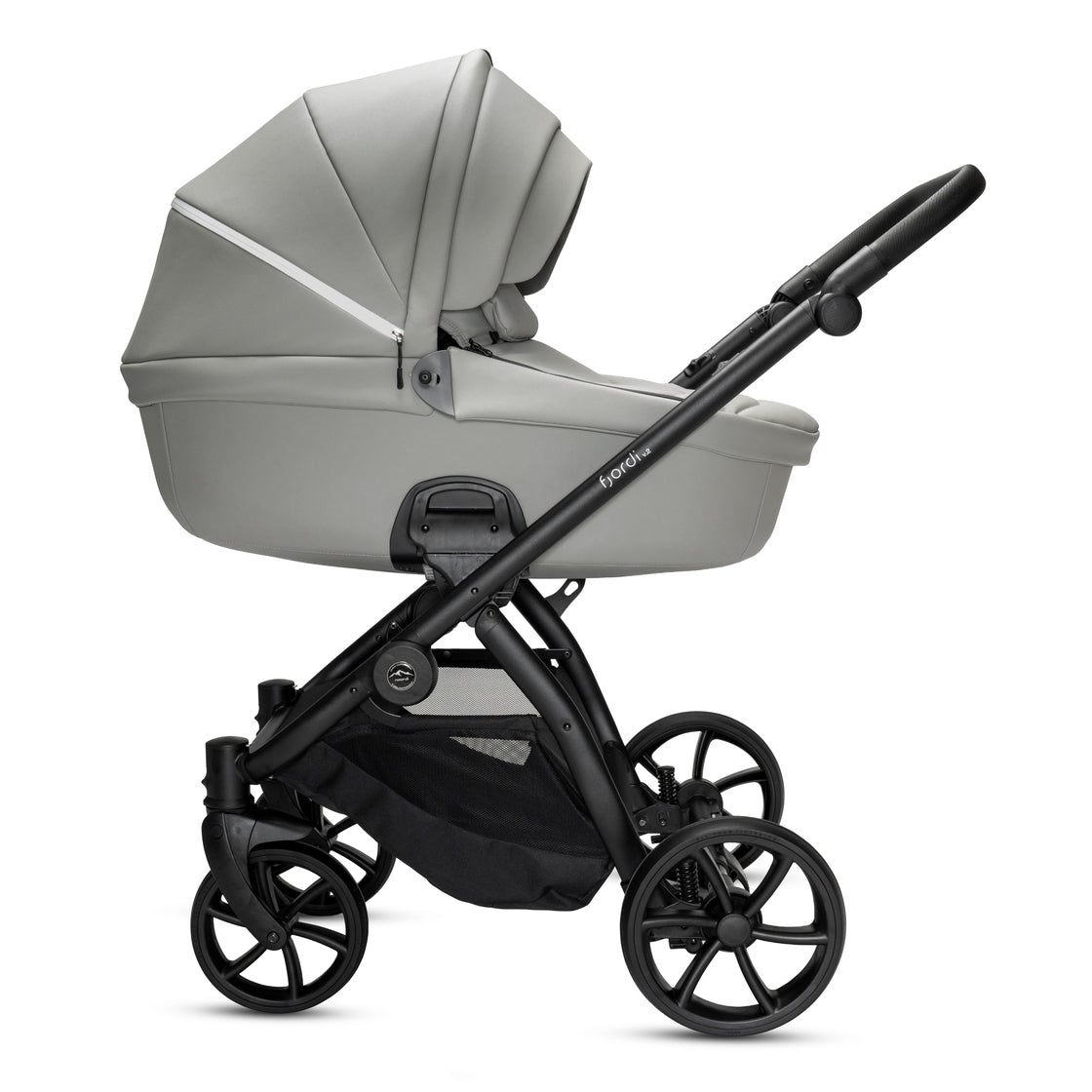Noordi Fjordi V2 Leather 2in1 Pushchair with ThermoCot™ Carrycot, Sleet