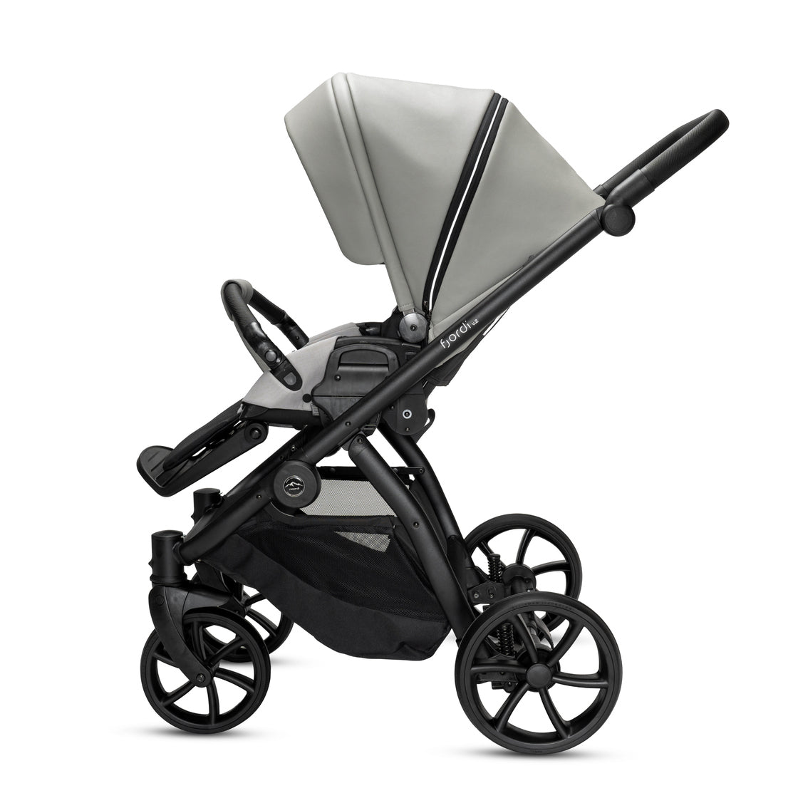Noordi Fjordi V2 Leather 2in1 Pushchair with ThermoCot™ Carrycot, Sleet