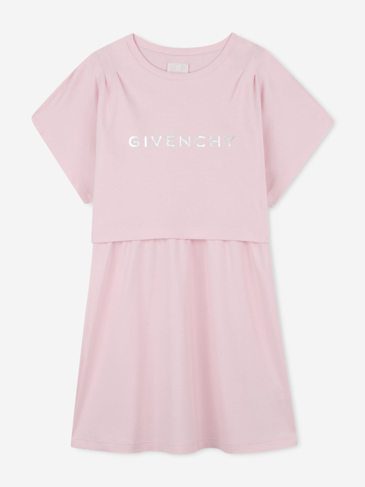Givenchy Girls Logo Print Skater Dress in Pink