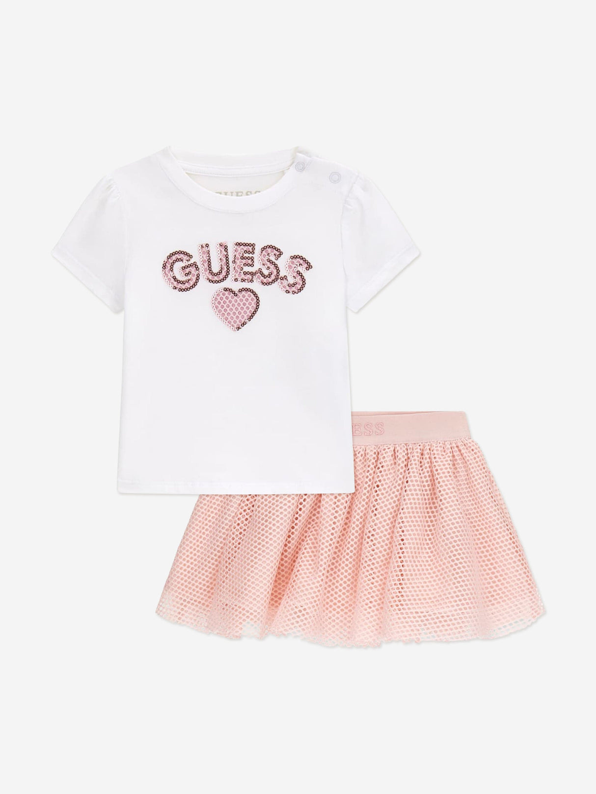 Guess Baby Girls T-Shirt and Skirt Set in Pink