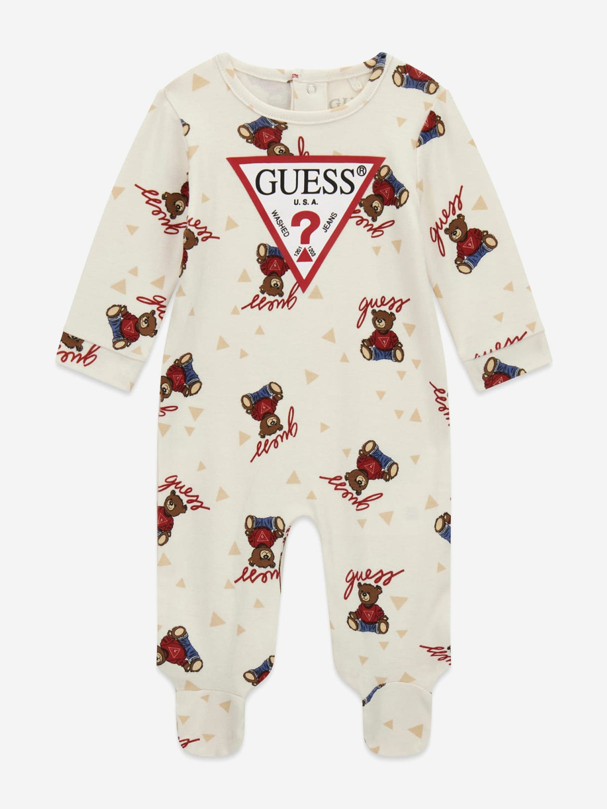 Guess Baby Teddy Bear Babygrow in Ivory