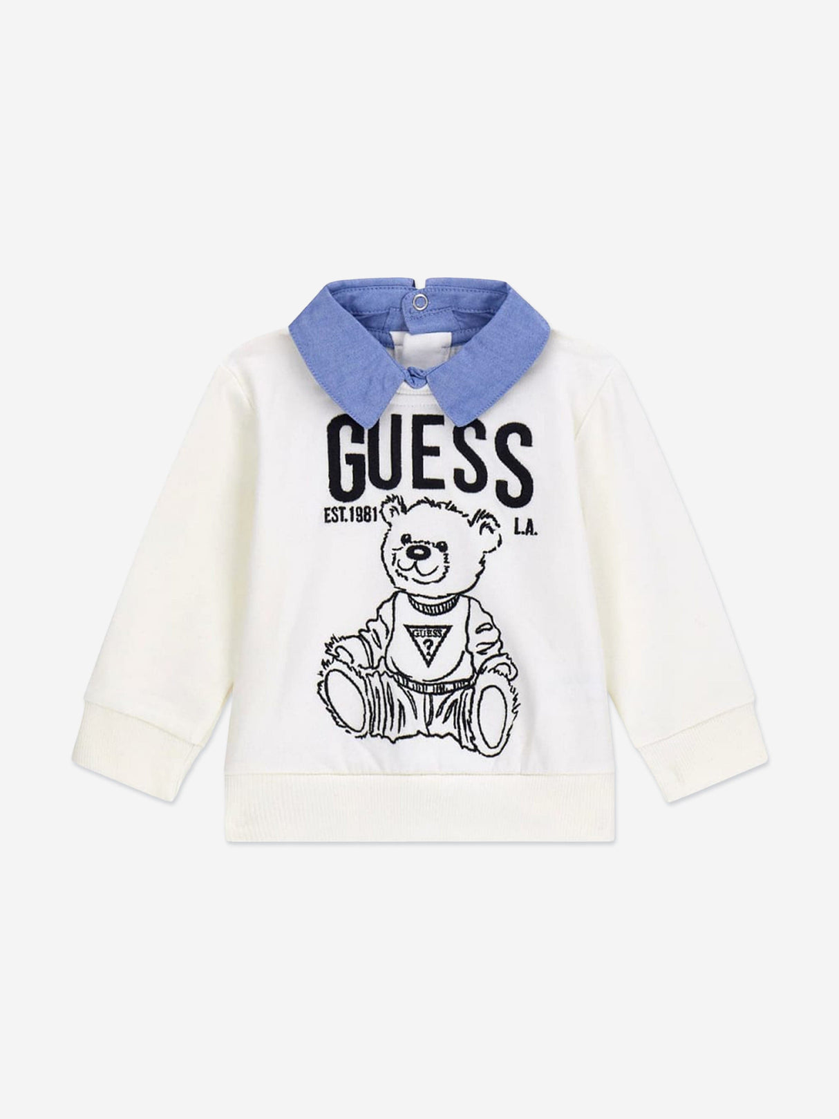 Guess Baby Boys Top and Denim Pants Set in White
