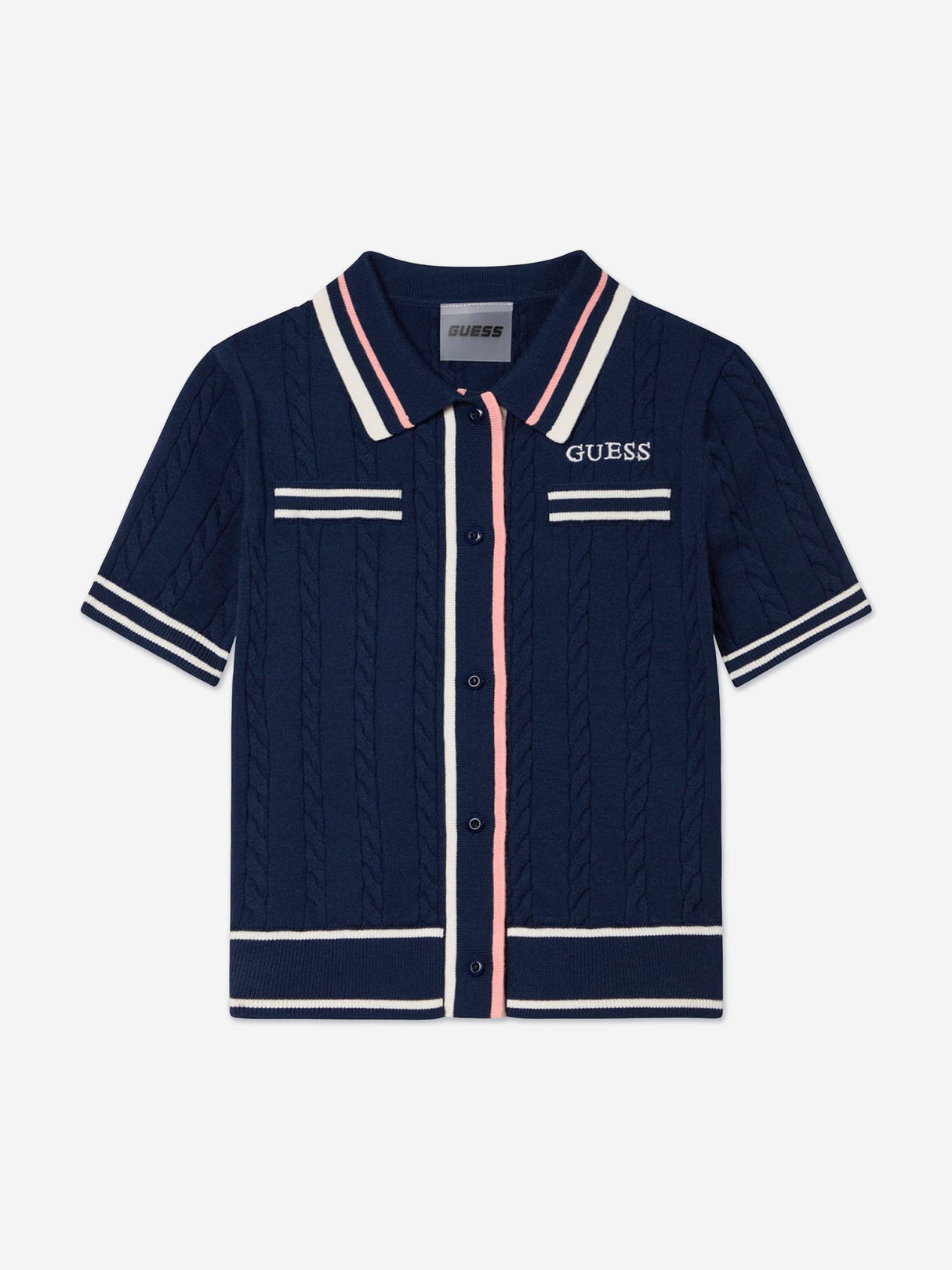 Guess Girls Short Sleeve Cardigan in Navy