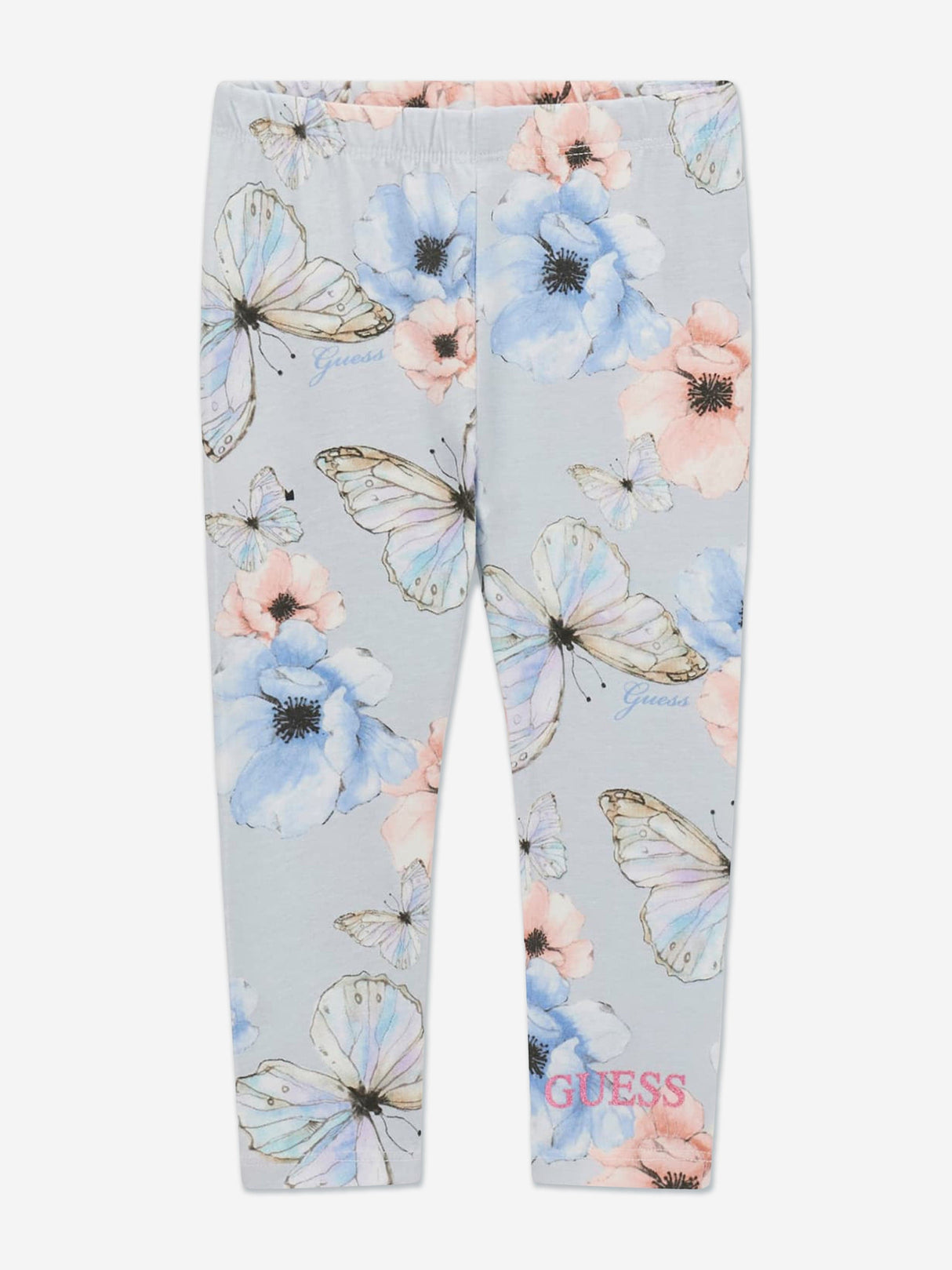 Guess Girls Butterfly Collage Leggings in Blue