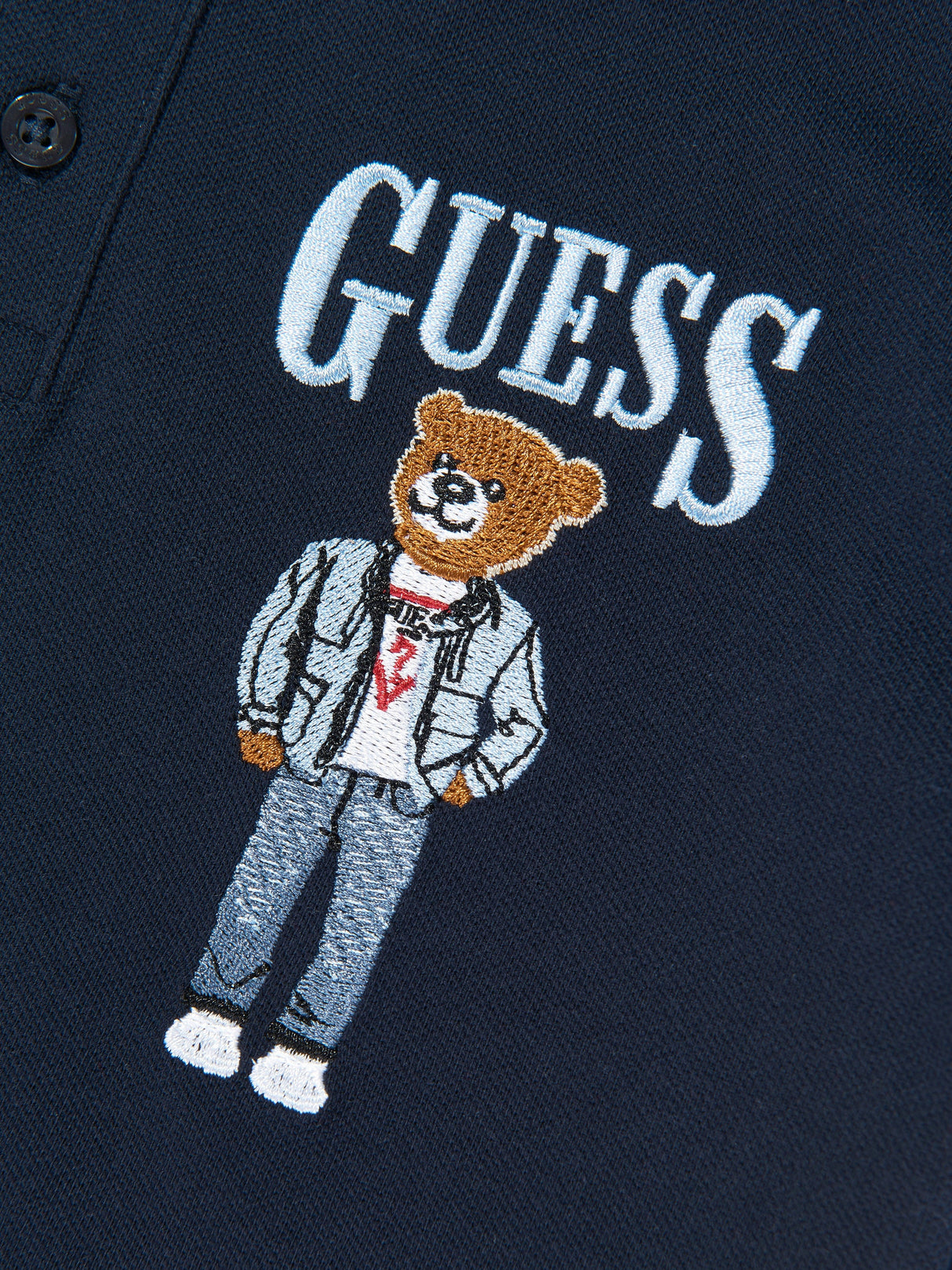 Guess Boys Bear Polo Shirt in Navy