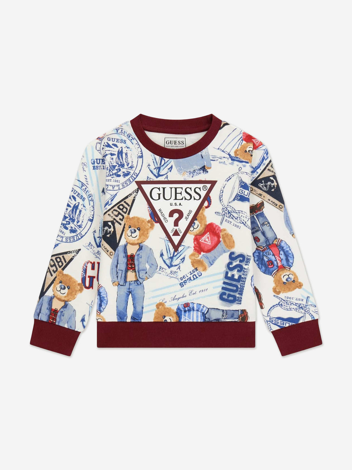 Guess Boys Nautical Bear Sweatshirt in Multicolour