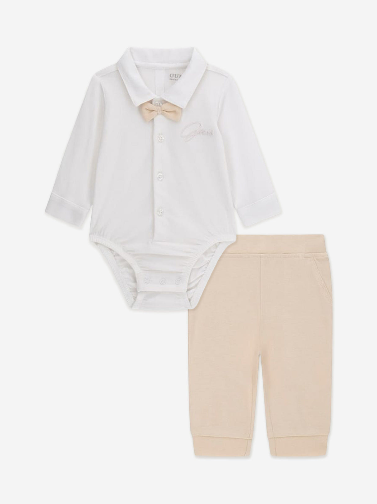 Guess Baby Boys Bodysuit and Pants Set in White