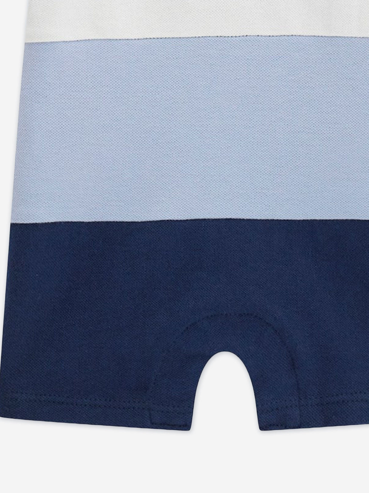 Guess Baby Boys Striped Polo Romper in Navy