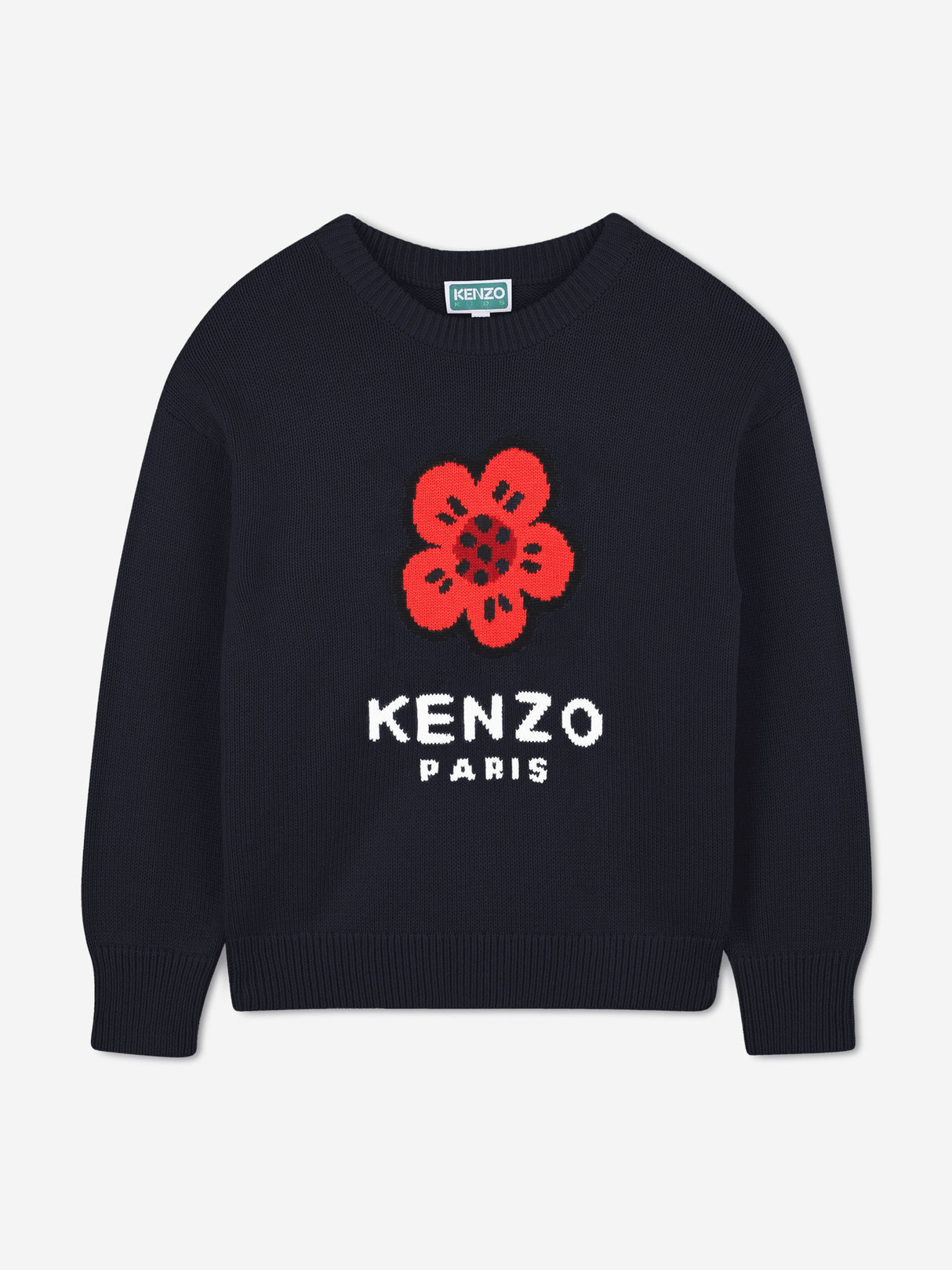KENZO Girls Boke Flower Knitted Jumper in Navy