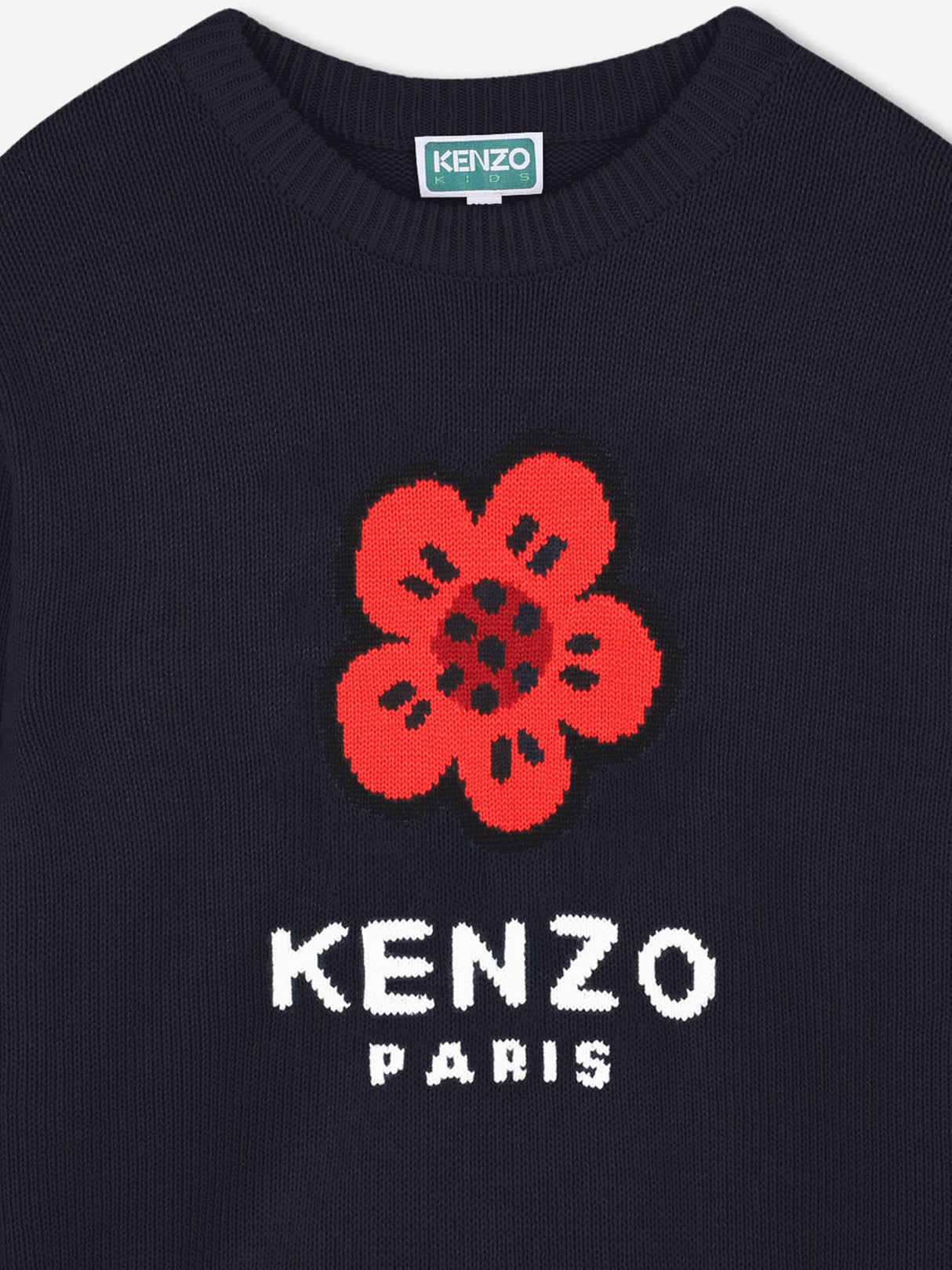 KENZO Girls Boke Flower Knitted Jumper in Navy