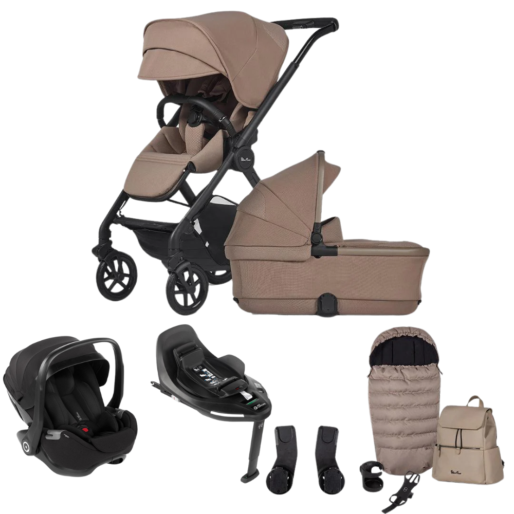 Silver Cross Reef 2 + Kombibaby Car Seat & 360 Base Travel System