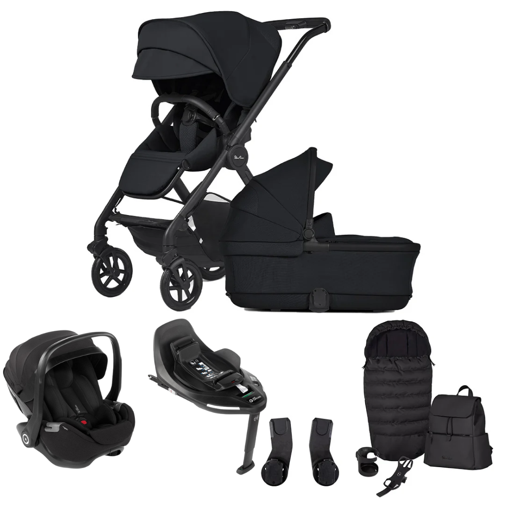 Silver Cross Reef 2 + Kombibaby Car Seat & 360 Base Travel System