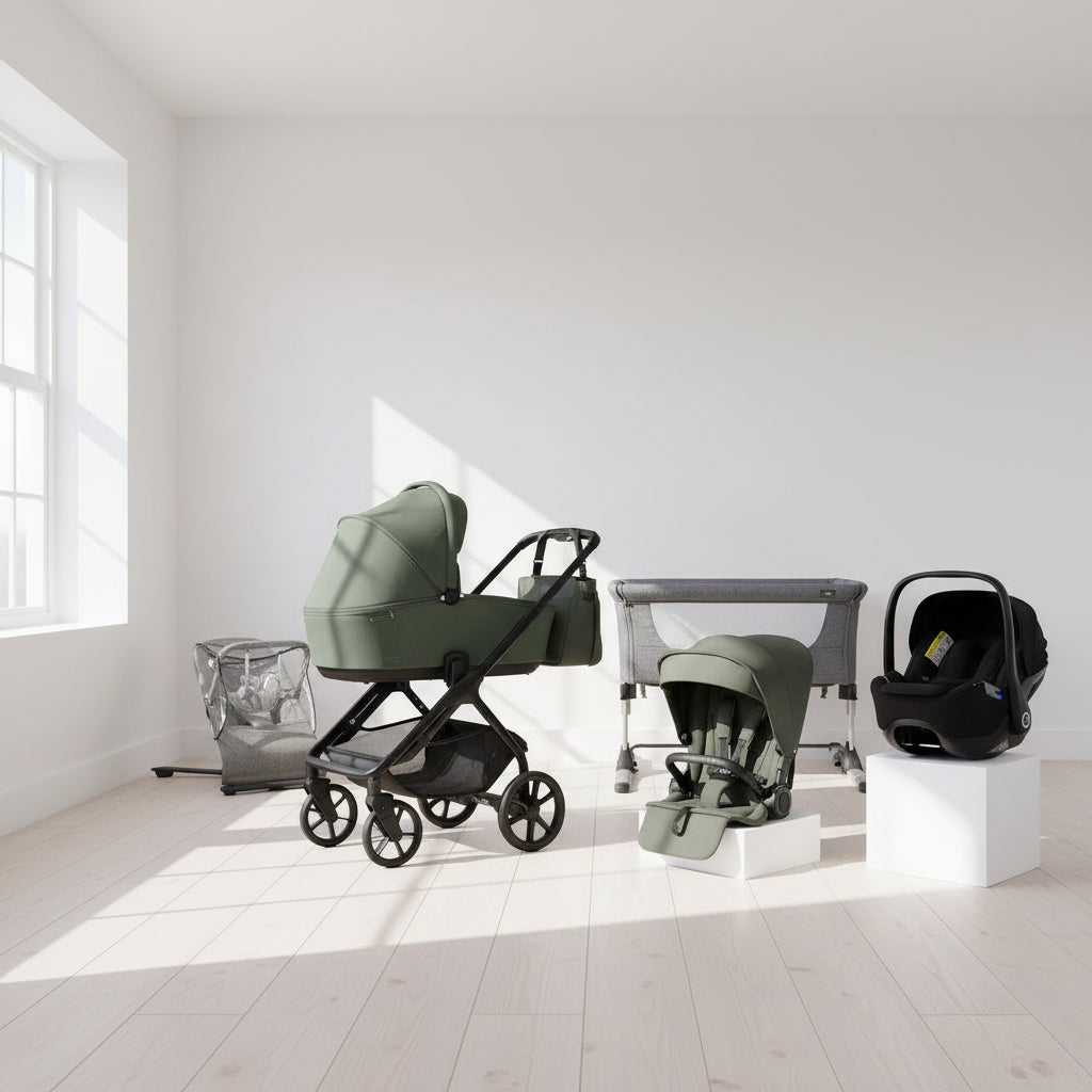 Jane Keep 3in1 + Sleep Carrycot + Kombibaby Car Seat + Nursery Bundle