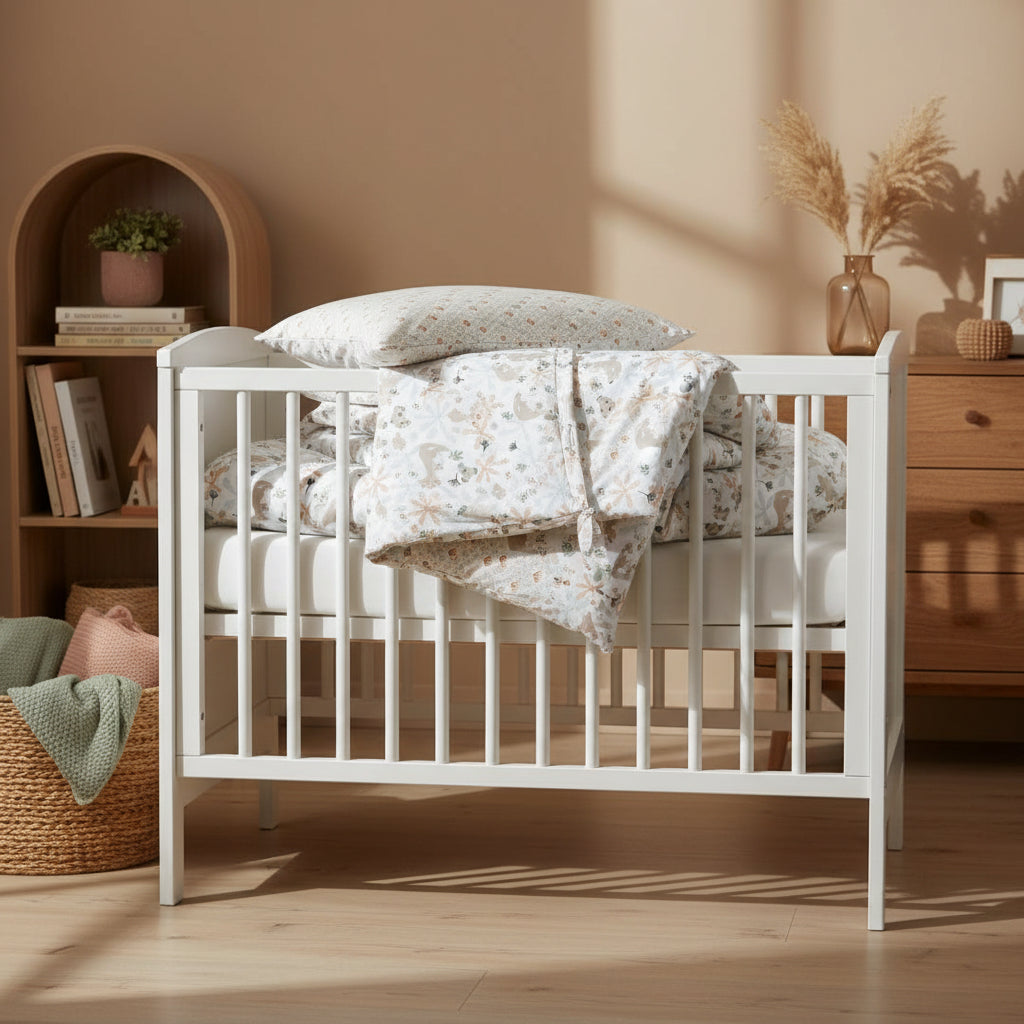 FORREST 3 Piece Reversible Cot Bed Set – Organic Cotton Baby Bedding - Koalaroo