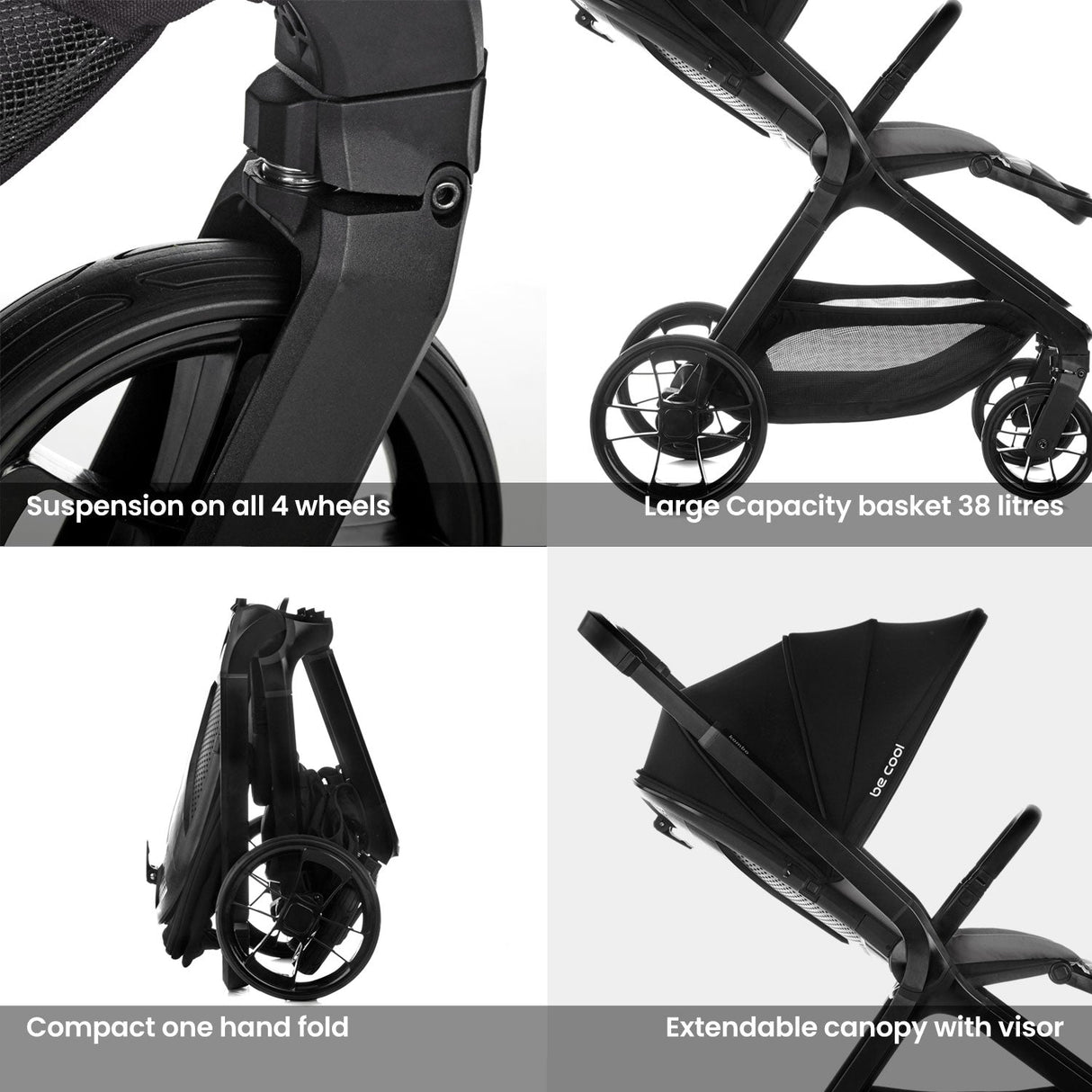 Be Cool Kombo Trio: Pushchair + Carrycot + i-Size Travel Baby Carrier, Be Teal