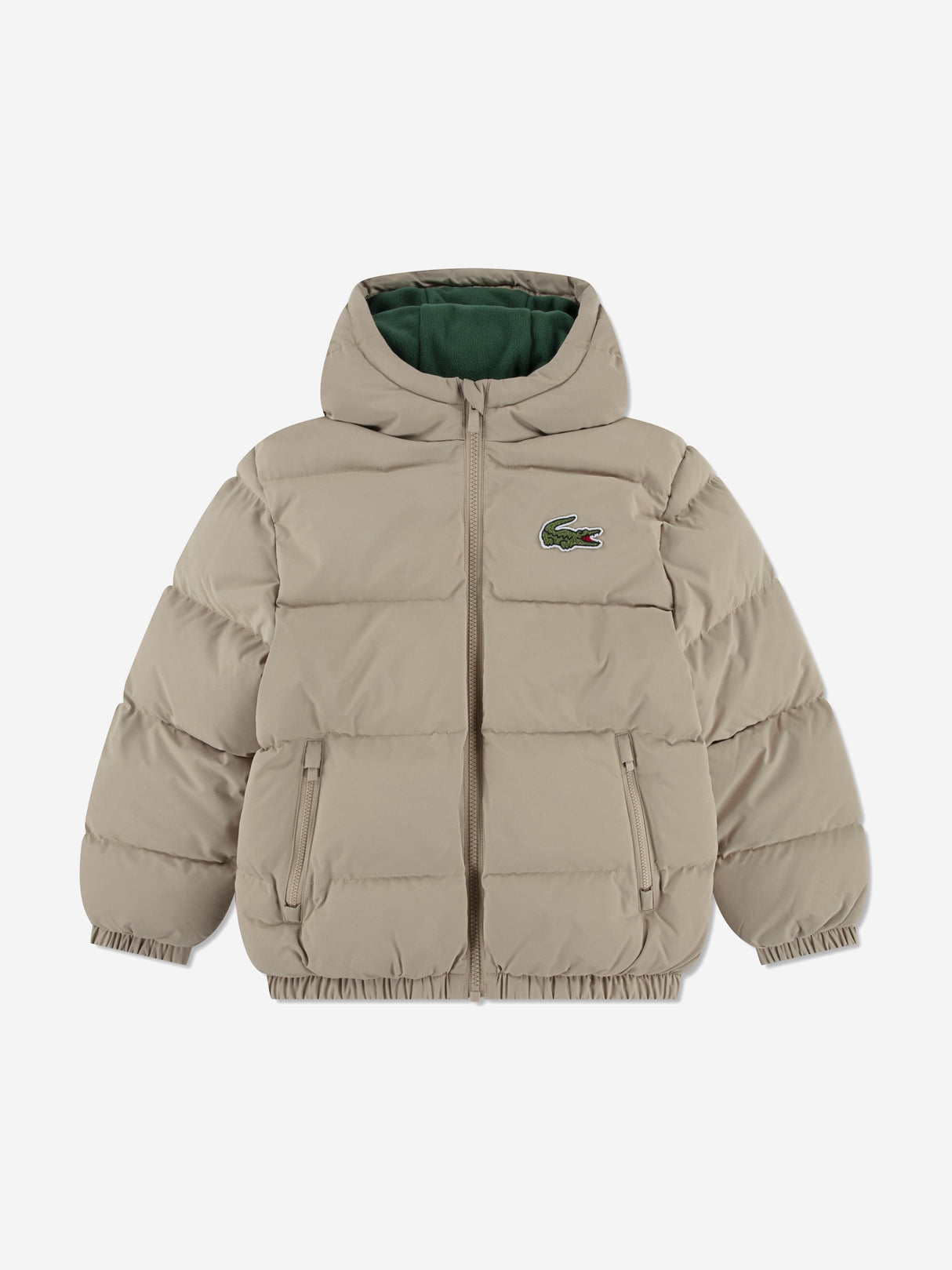 Lacoste Kids Logo Puffer Jacket in Beige
