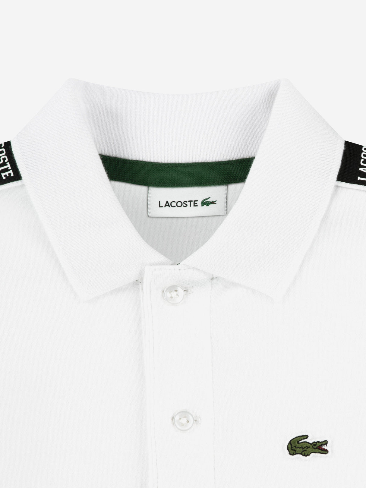 Lacoste Boys Carbonised Interlock Polo Shirt in White