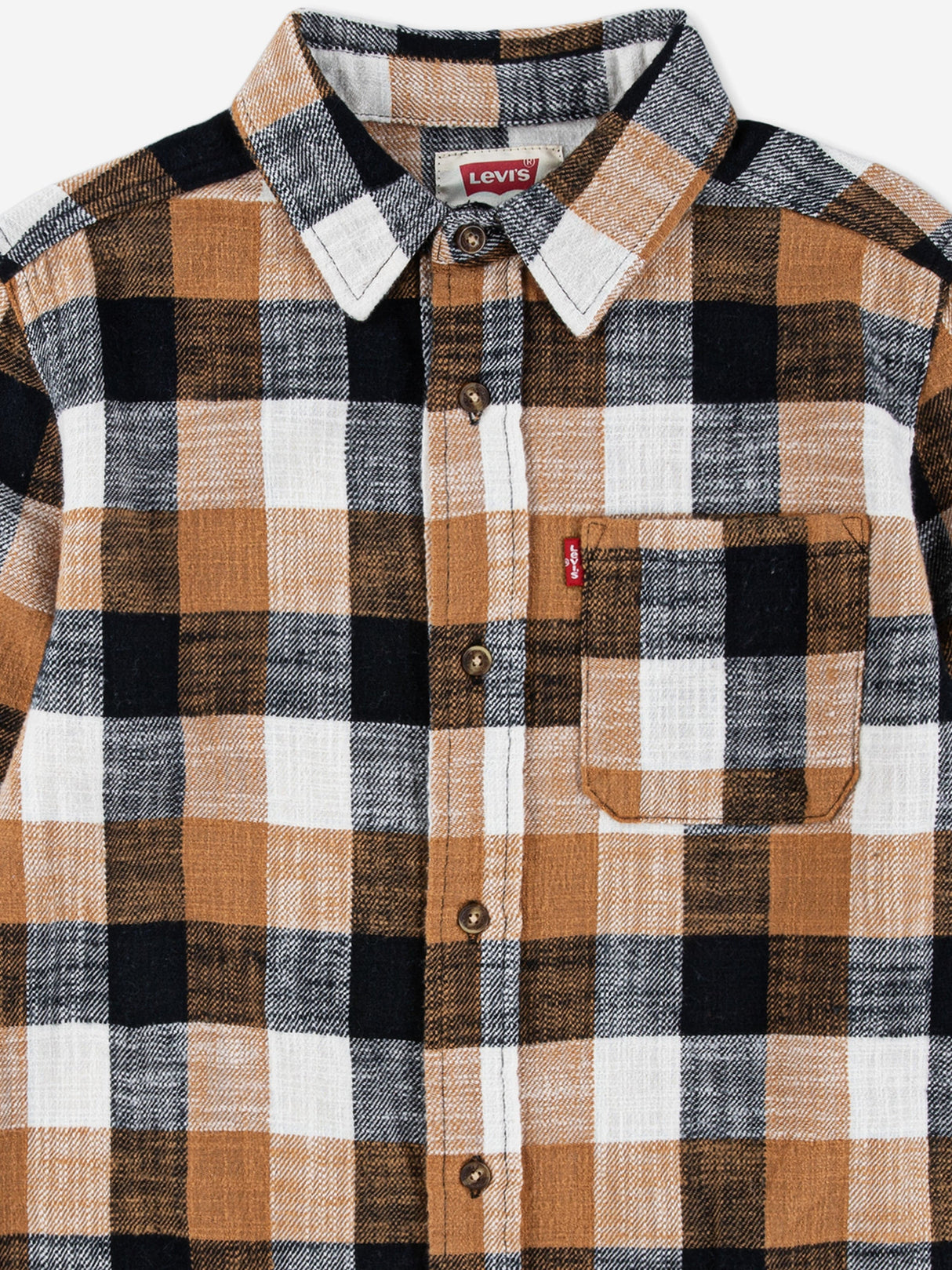 Levi's Boys Buffalo Check Flannel Shirt in Black