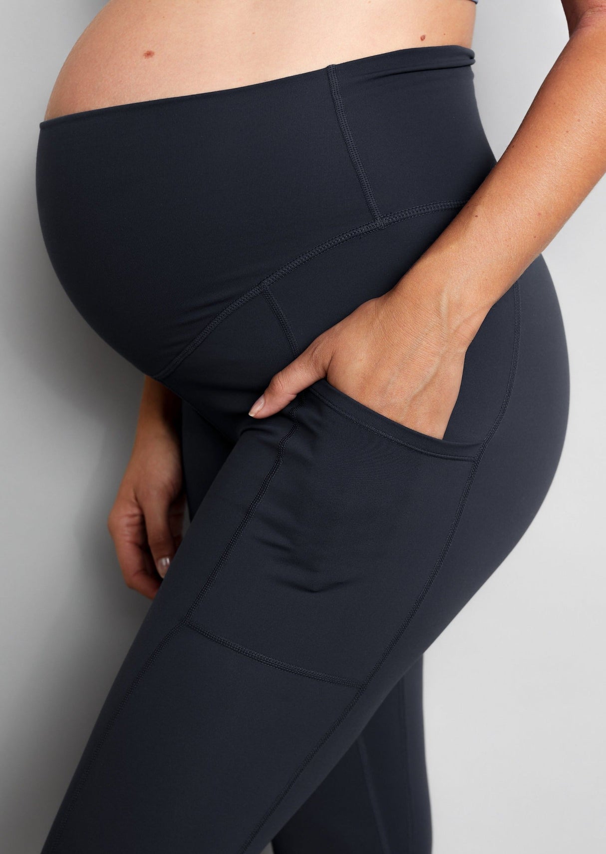 Luxe Maternity & Postnatal Leggings - 7/8 - Soft Black