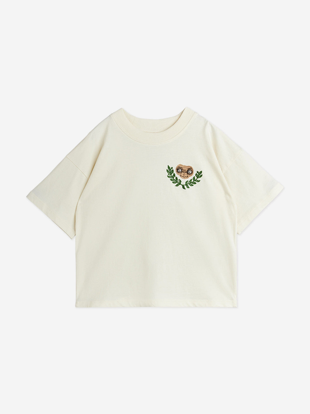 Mini Rodini Kids E.T. Embroidered T-Shirt in Ivory