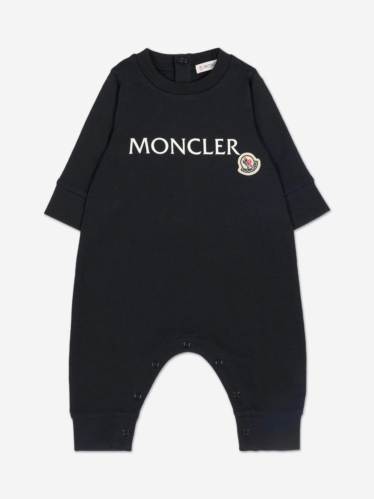 Moncler Enfant Baby Logo Romper in Navy