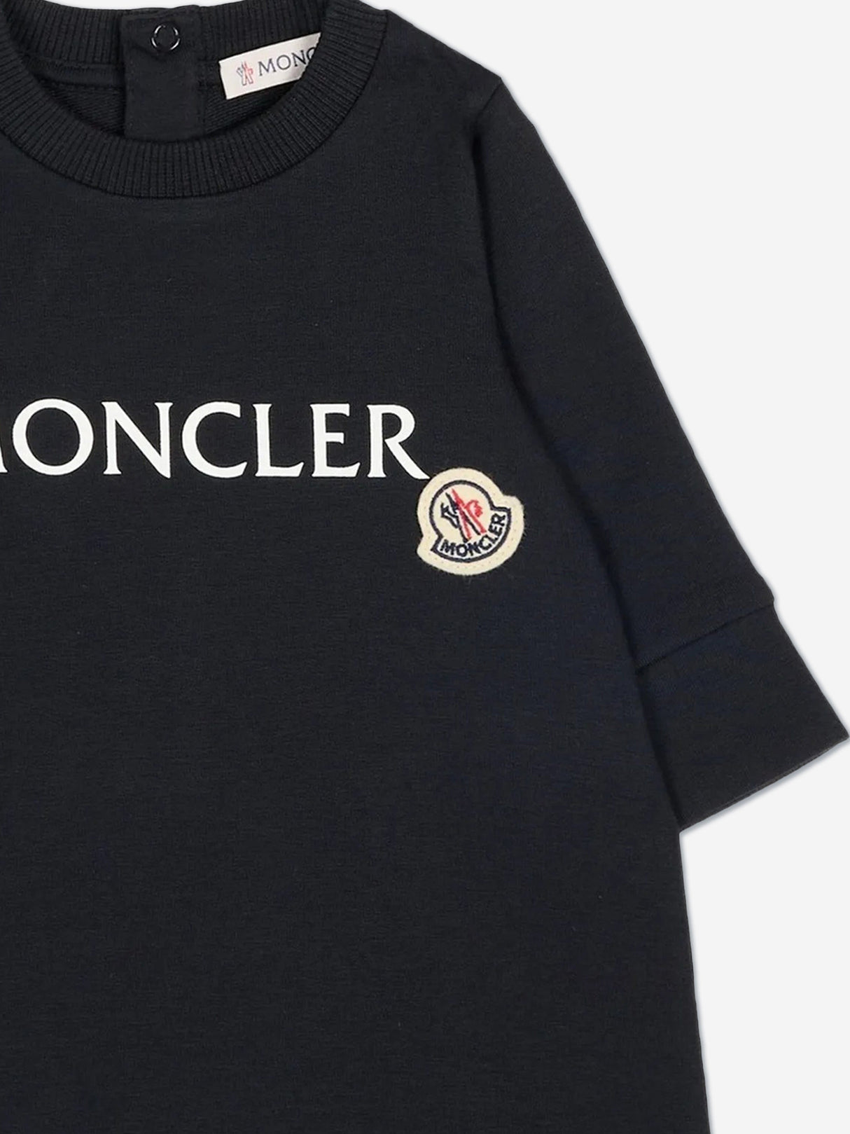 Moncler Enfant Baby Logo Romper in Navy
