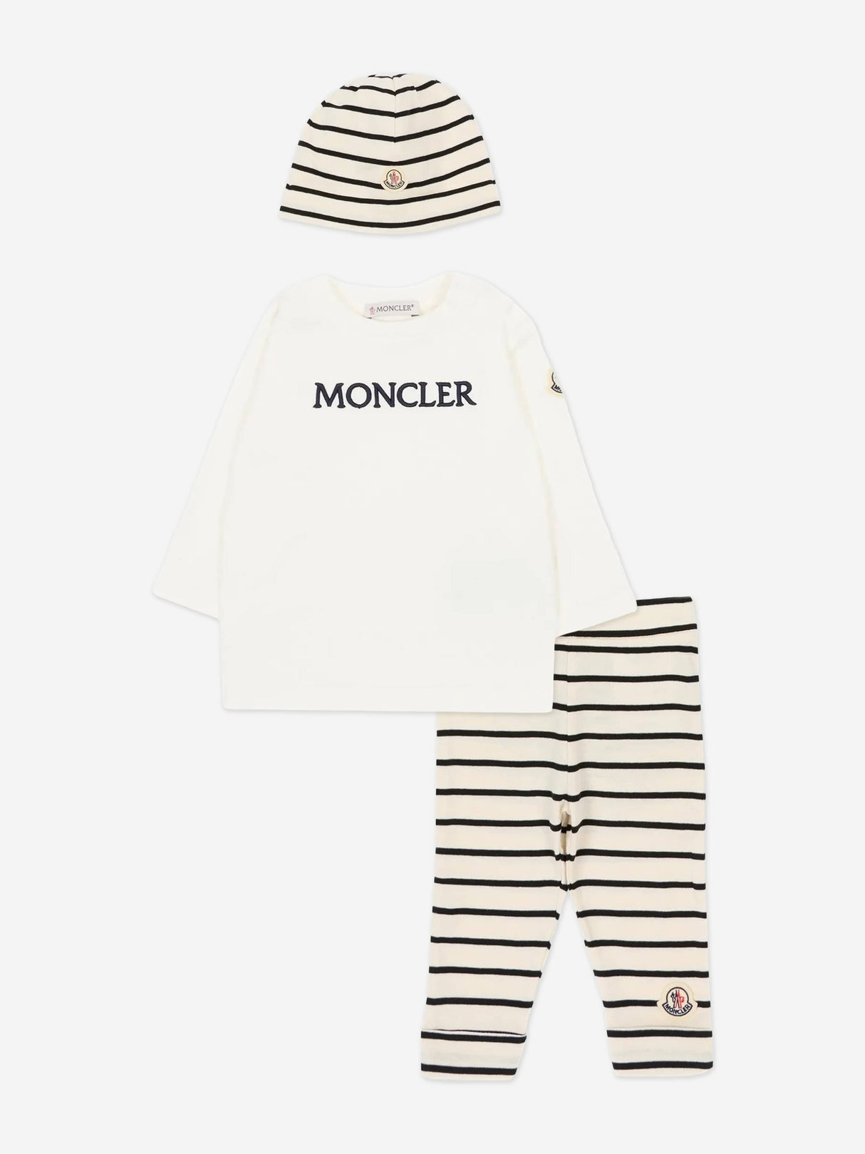 Moncler Enfant Baby 3 Piece Legging Gift Set in White