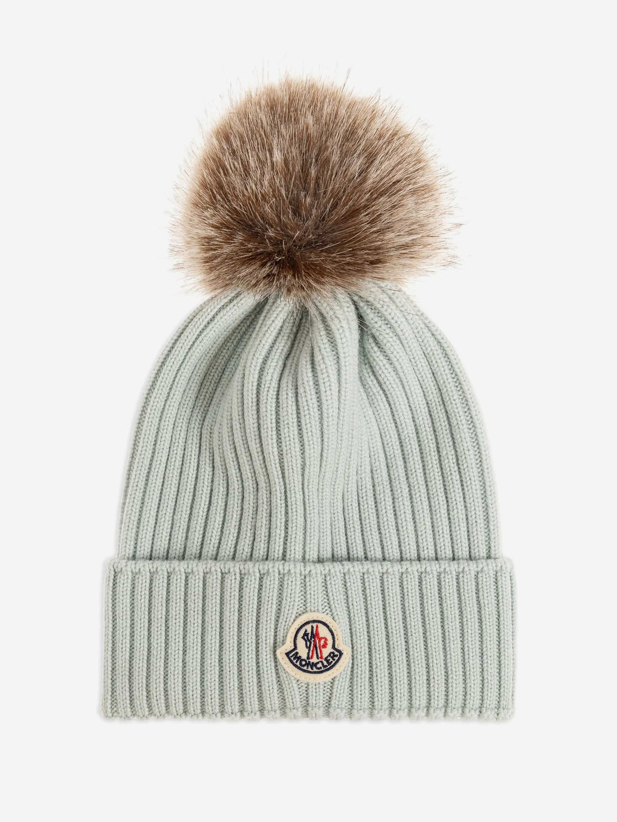 Moncler Enfant Girls Wool Pom-Pom Hat in Grey