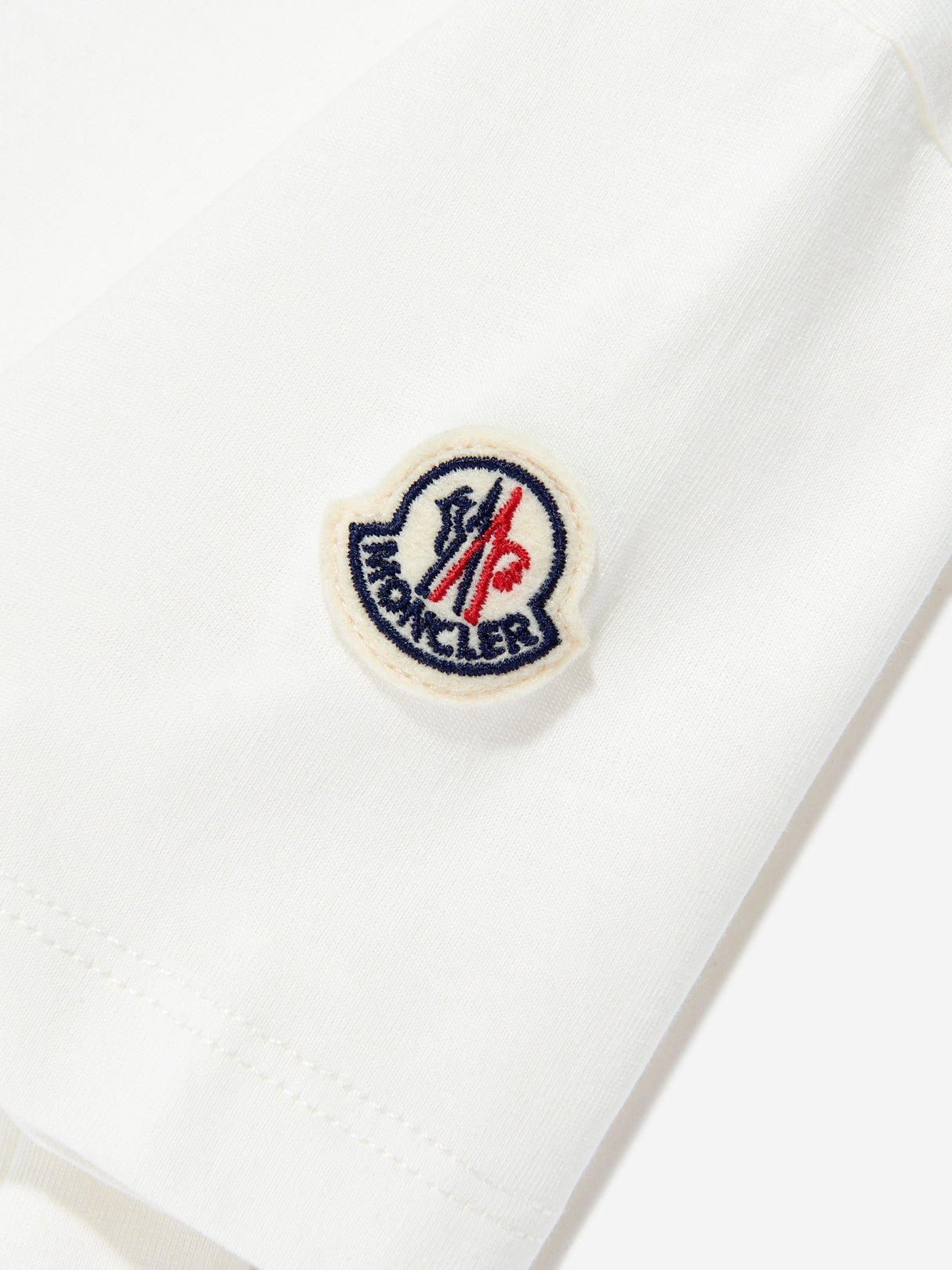 Moncler Enfant Boys Logo Print T-Shirt in Ivory