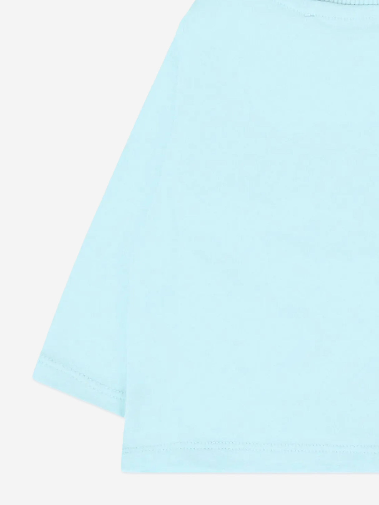 Moschino Baby Long Sleeve Logo T-Shirt in Blue